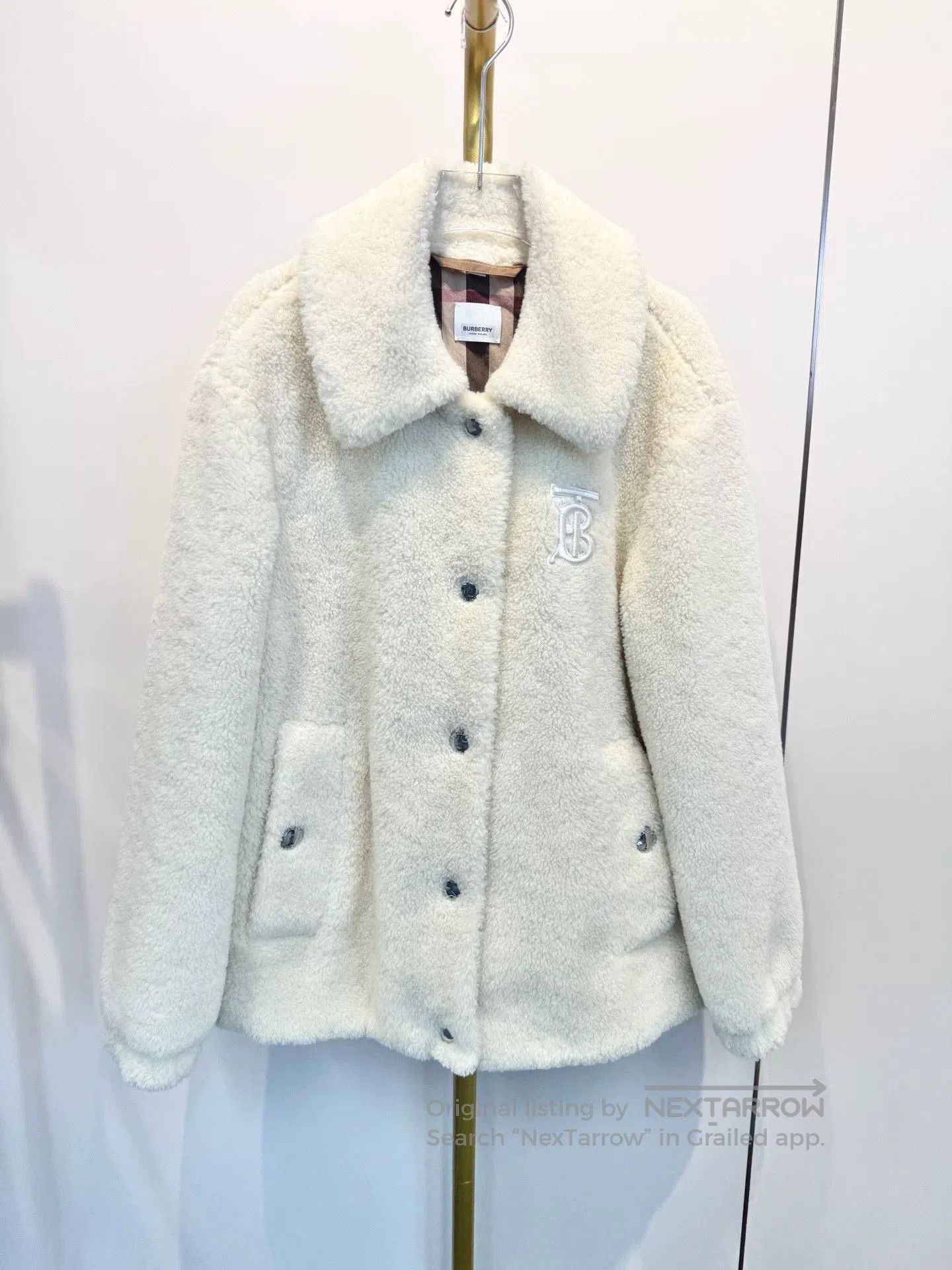 Burberry Burberry Ivory TB Logo Fleece Jacket. Size US M / EU 48-50 / 2 - 1 Thumbnail