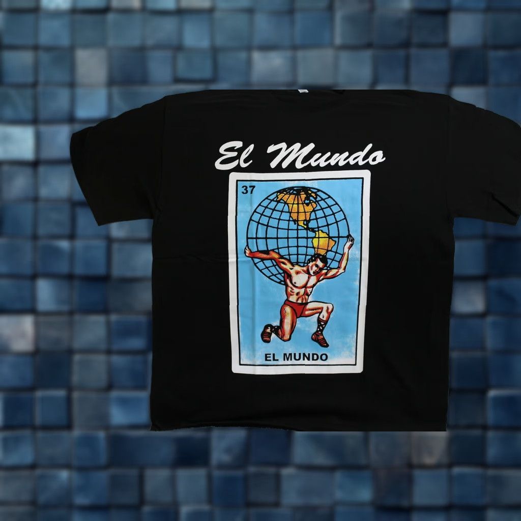 Vintage EL MUNDO THE WORLD MEXICAN LOTERIA CARD BINGO NUMBER 37 T-SHIRT Size US L / EU 52-54 / 3 - 1 Thumbnail