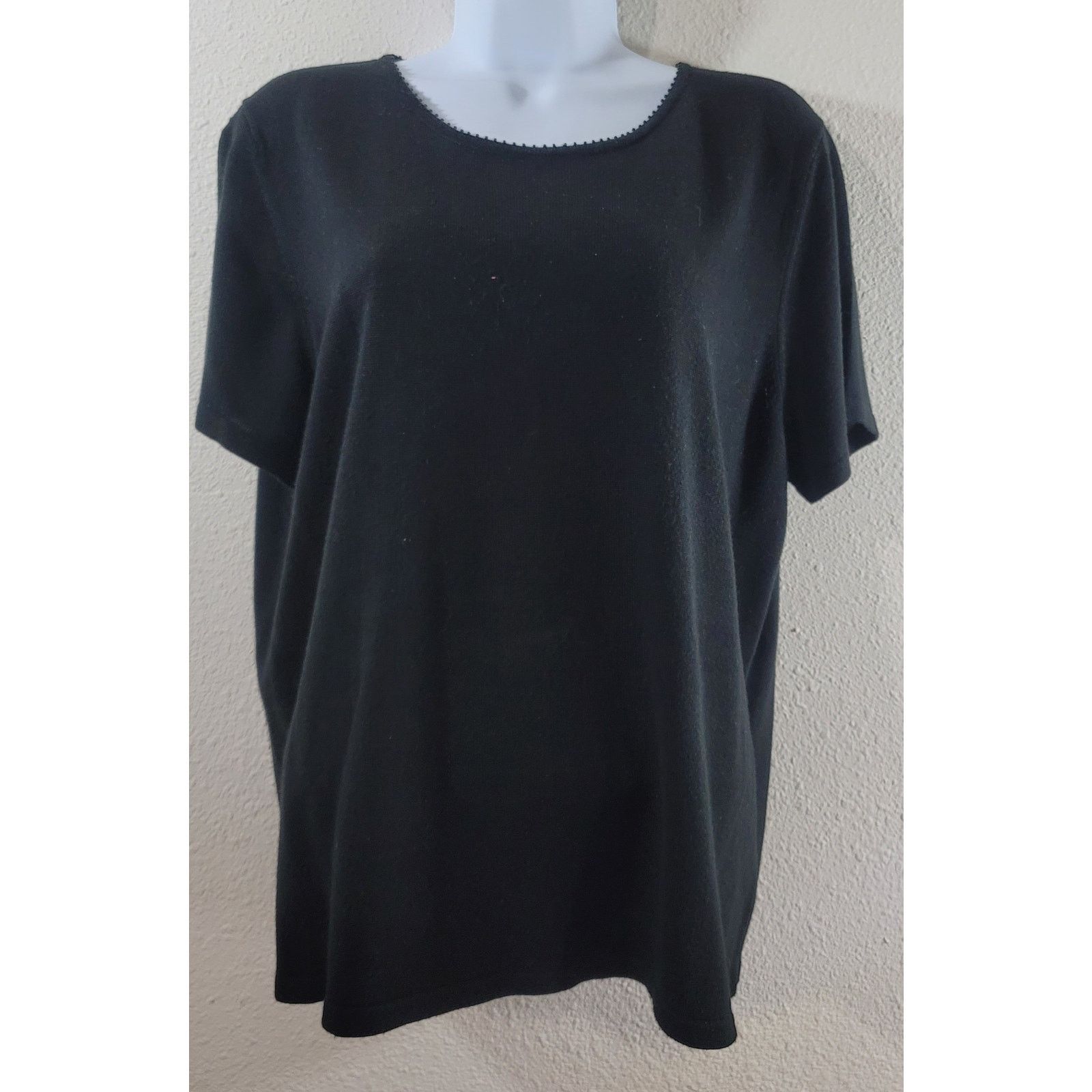 Other Judith Hart Black Small Beaded Round Neck Top XL Lightweight Size XL / US 12-14 / IT 48-50 - 1 Thumbnail