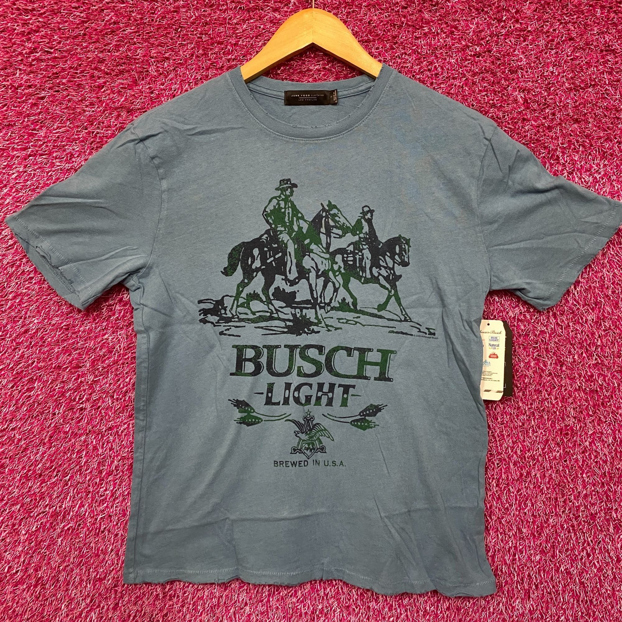 Junk Food Busch Light Logo Brewed In U.S.A Cowboys Blue T-Shirt Small Size US S / EU 44-46 / 1 - 1 Thumbnail