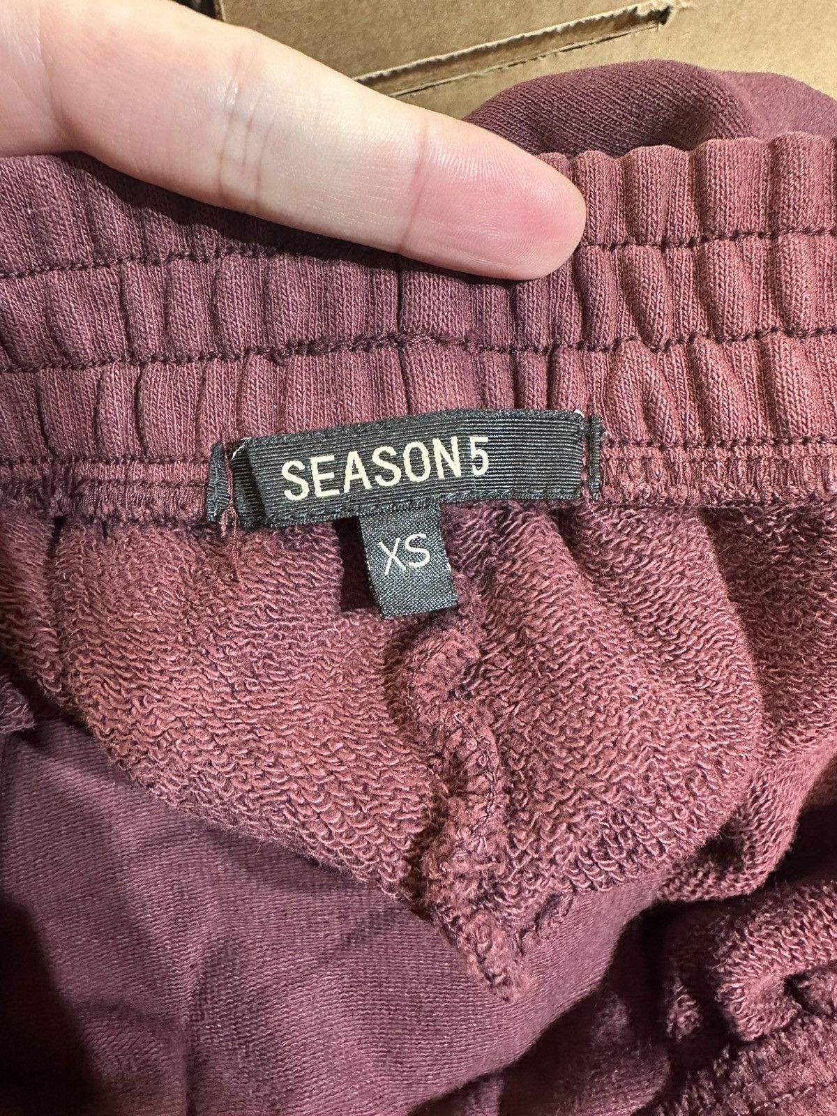 Adidas Yeezy Season 5 Calabasas Oxblood Sweatpants Burgundy Maroon Size US 29 - 9 Thumbnail