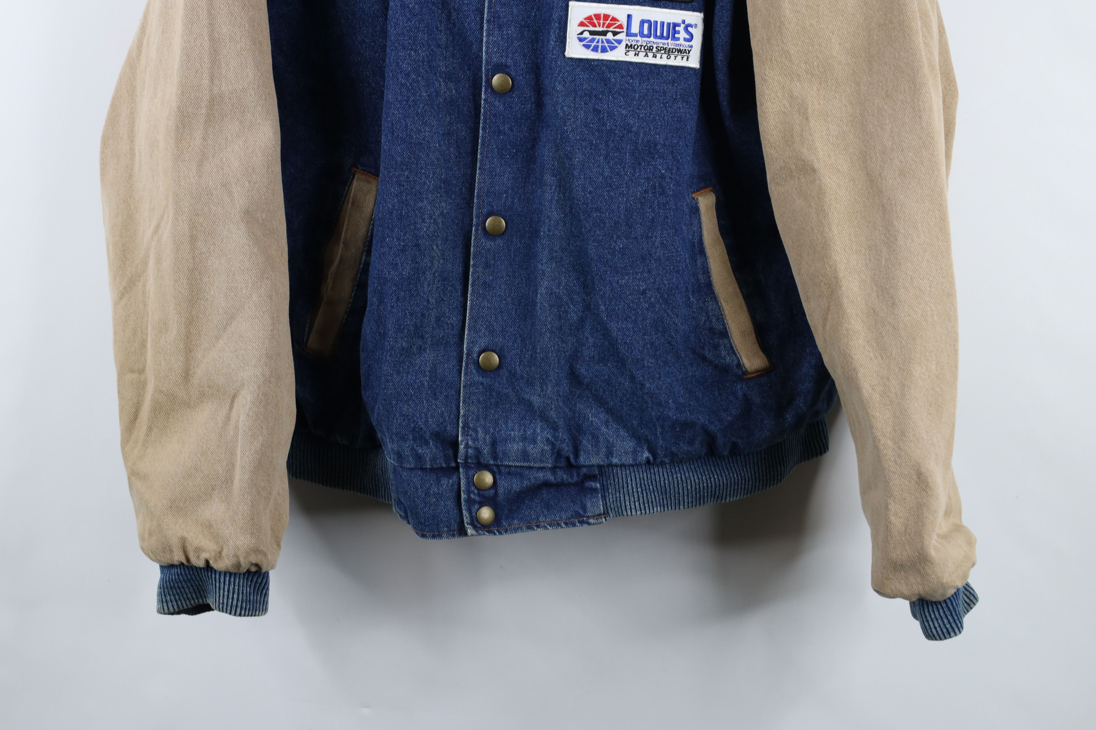 Vintage Vintage 90s Y2K NASCAR Denim Jean Varsity Bomber Jacket USA Size US L / EU 52-54 / 3 - 3 Thumbnail