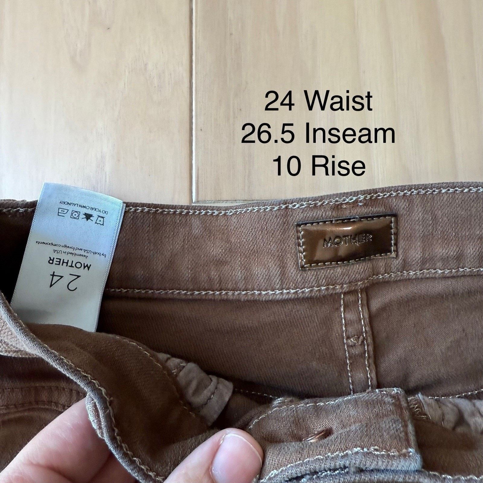 MOTHER Mother Seamed Swooner Jeans Women's 24 Brown Skimp Glam Size 24" / US 00 / IT 34 - 5 Thumbnail