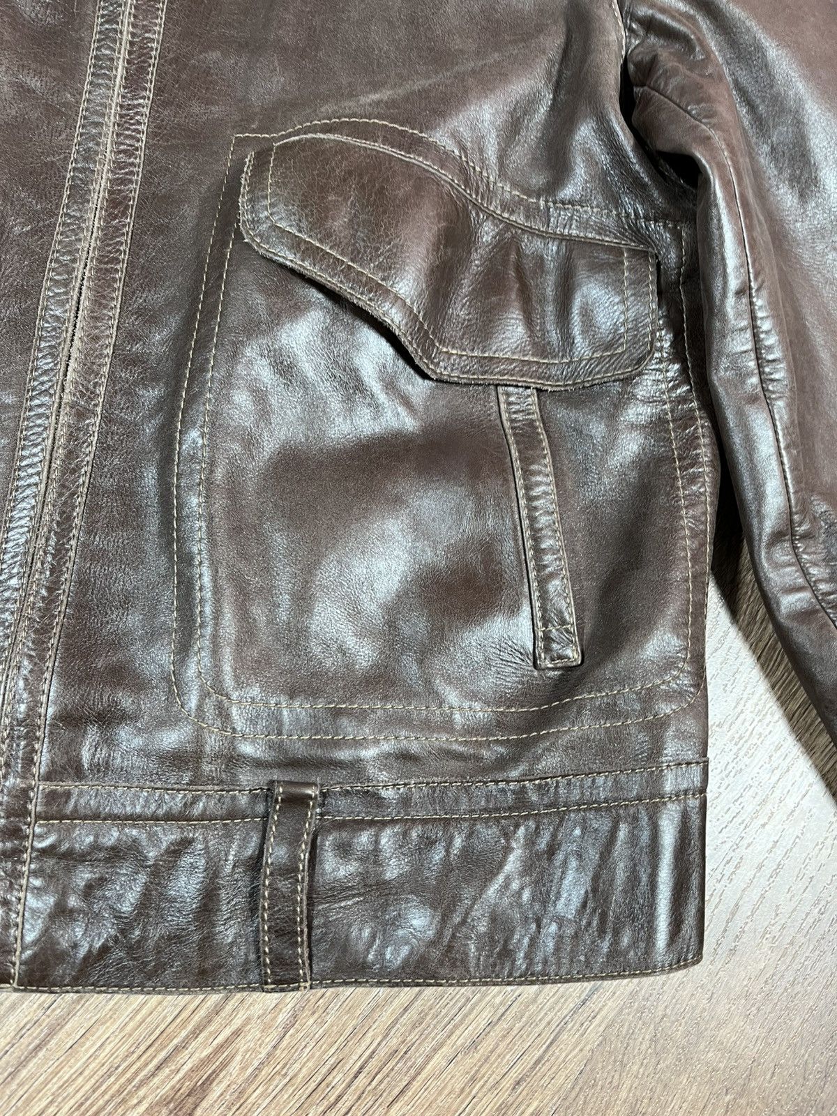Hugo Boss Hugo Boss Nappa Brown Leather Bomber Rare Size US M / EU 48-50 / 2 - 5 Thumbnail