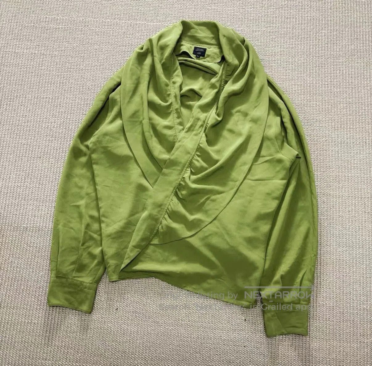 Jean Paul Gaultier Green Long Sleeve Draped Neck Shirt. Size US M / EU 48-50 / 2 - 2 Thumbnail