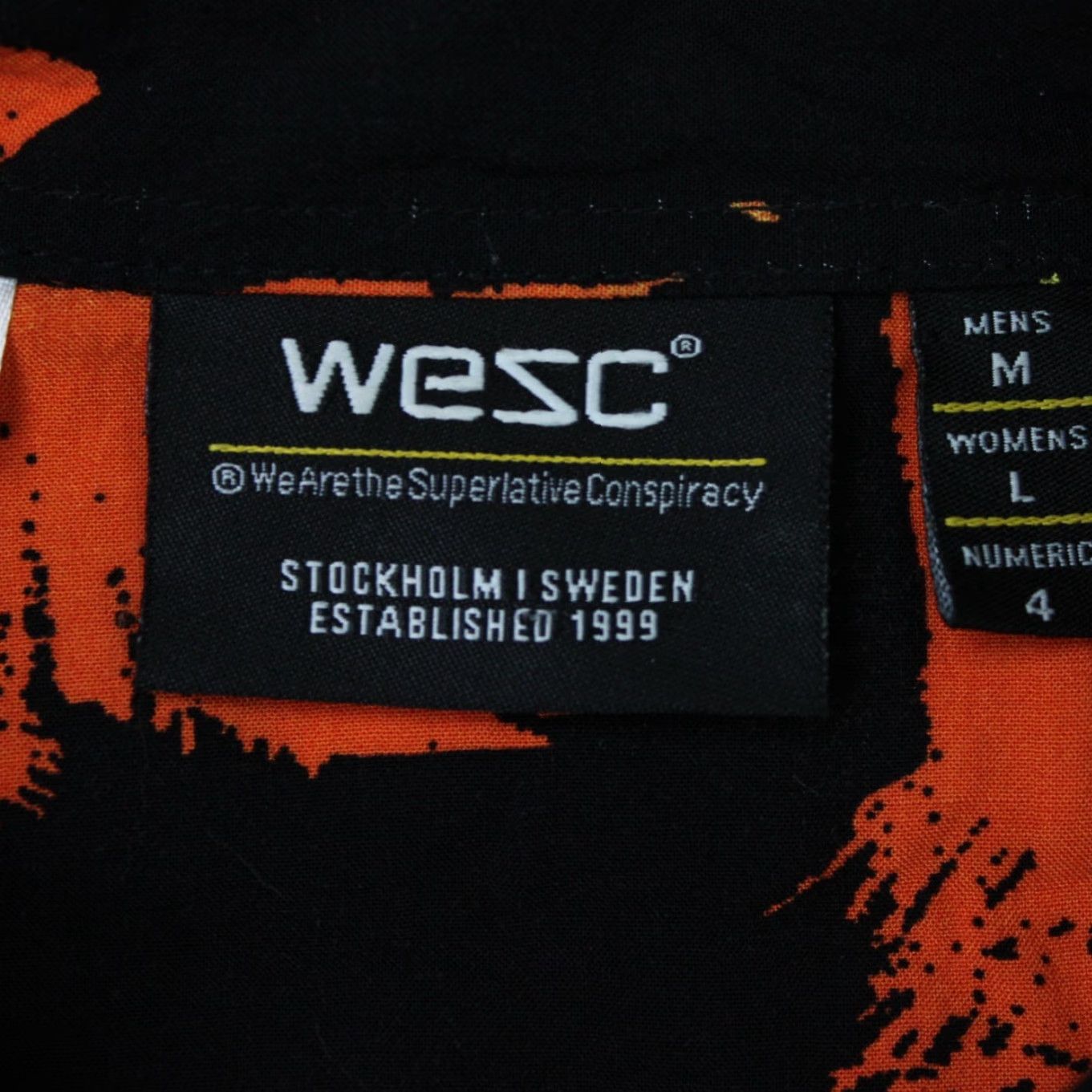 WeSC WESC Hawaiian Shirt Mens M Orange/Yellow S/S Button-Down Floral Casual Shirt Size US M / EU 48-50 / 2 - 7 Thumbnail