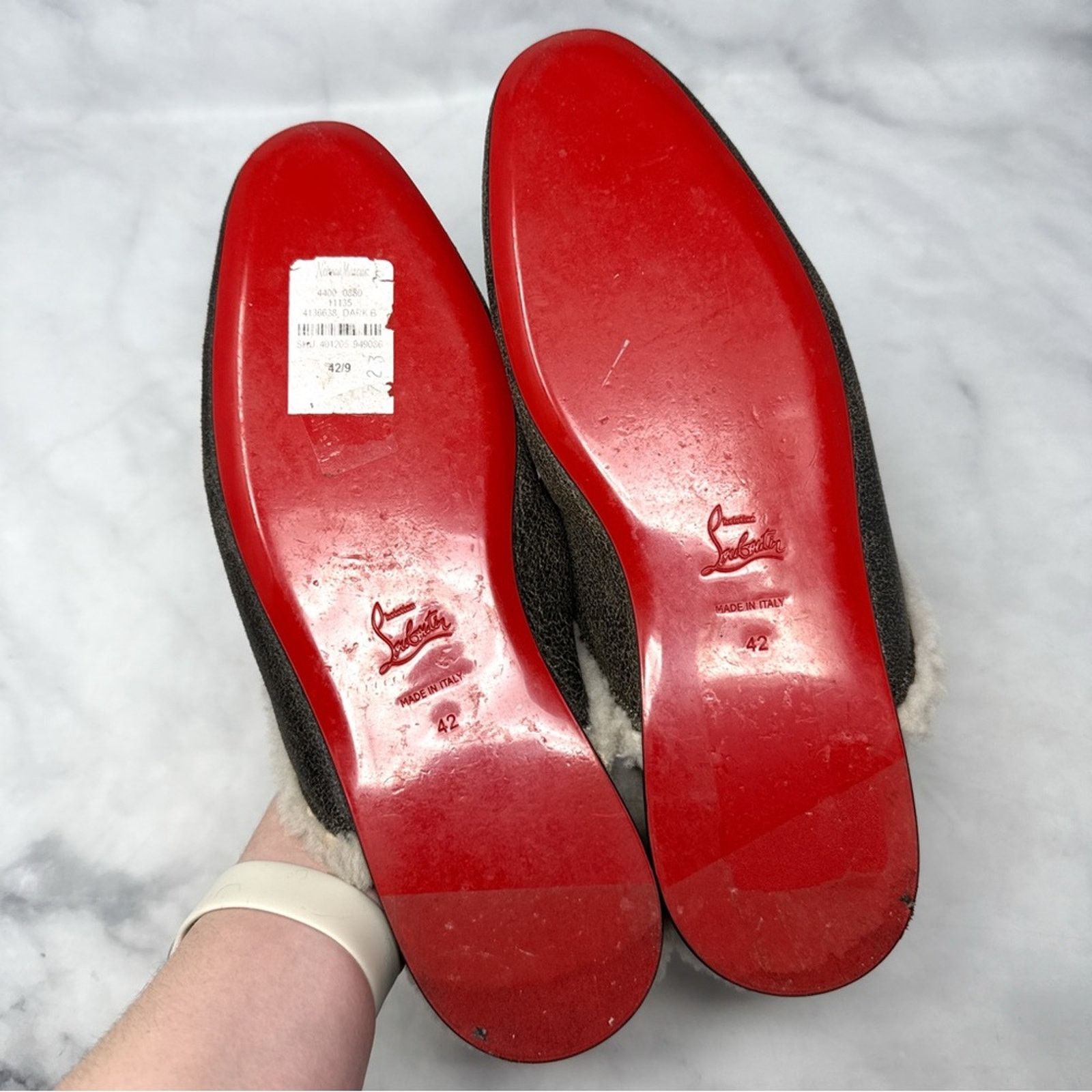 Christian Louboutin Christian Louboutin Leather Sherpa Flat Smoking Loafer Shoes Size US 9 / EU 42 - 8 Thumbnail