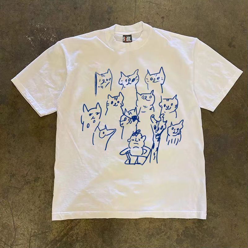 Japanese Brand × Vintage Cat print washed vintage cotton tee Size US L / EU 52-54 / 3 - 1 Thumbnail