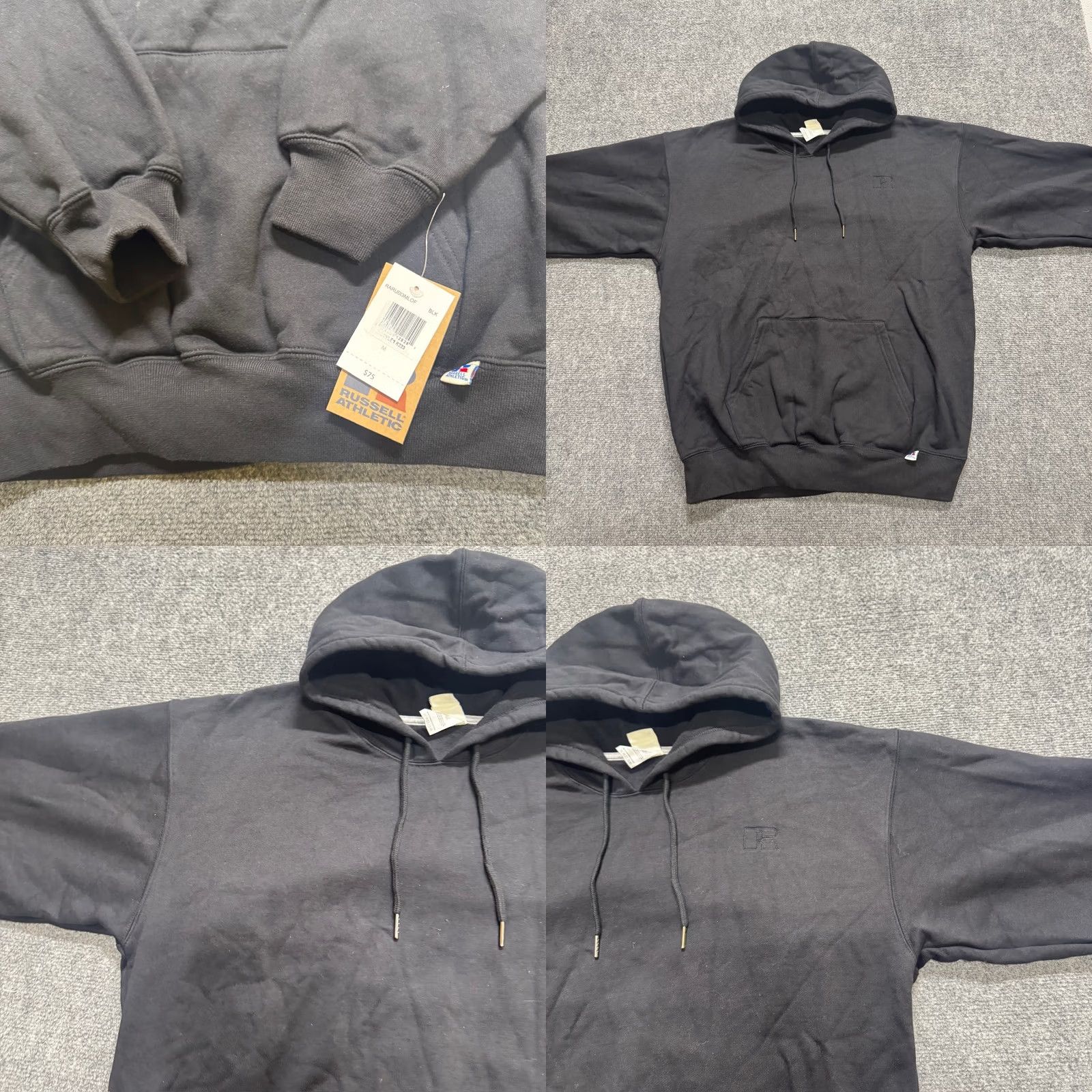 Russell Athletic Russell Athletic Hoodie Mens Medium Pullover Black Blank Cotton Activewear NWT Size US M / EU 48-50 / 2 - 8 Thumbnail