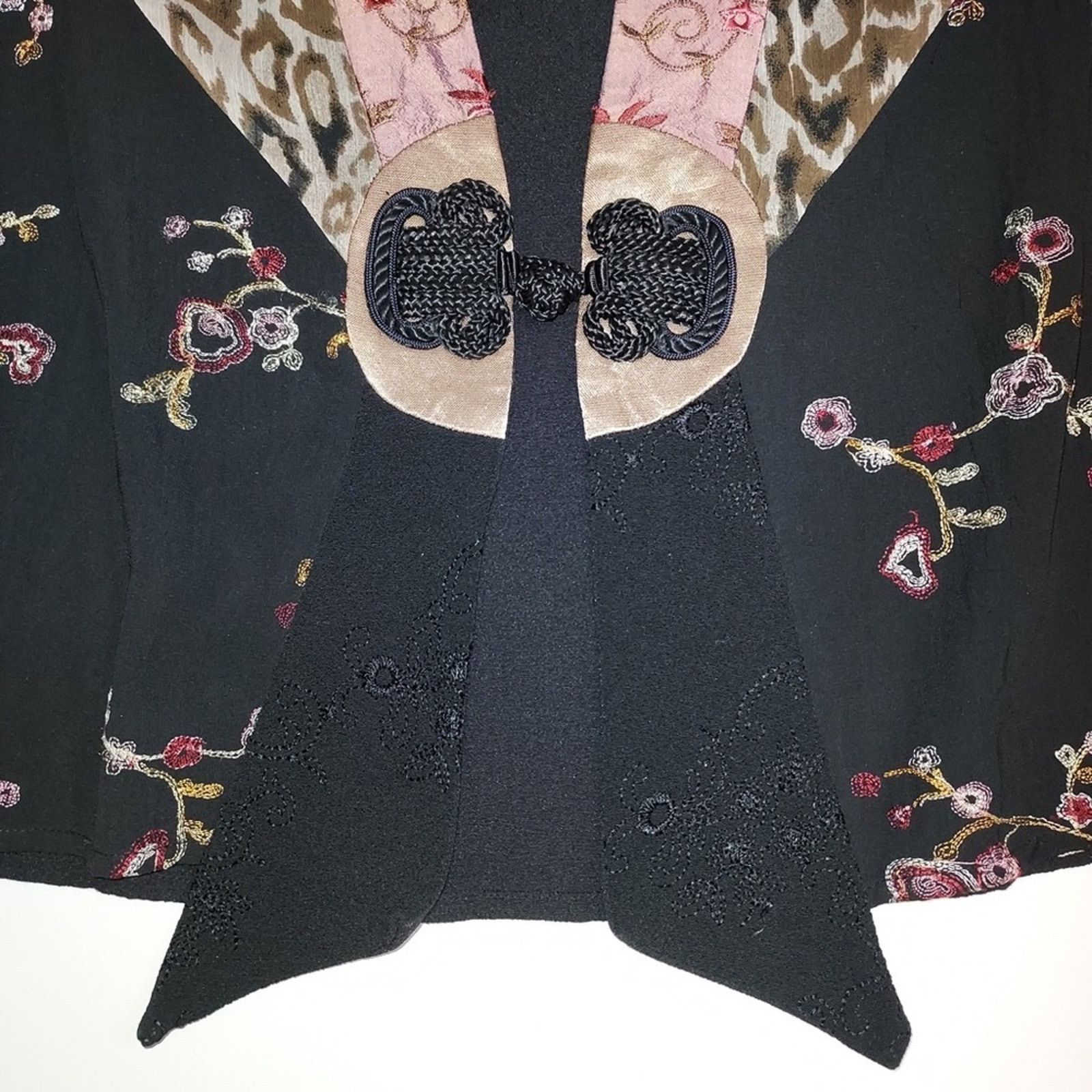 Other Vintage Spencer Alexis Floral Cheetah Silk Shirt Blouse Top Size M / US 6-8 / IT 42-44 - 9 Thumbnail