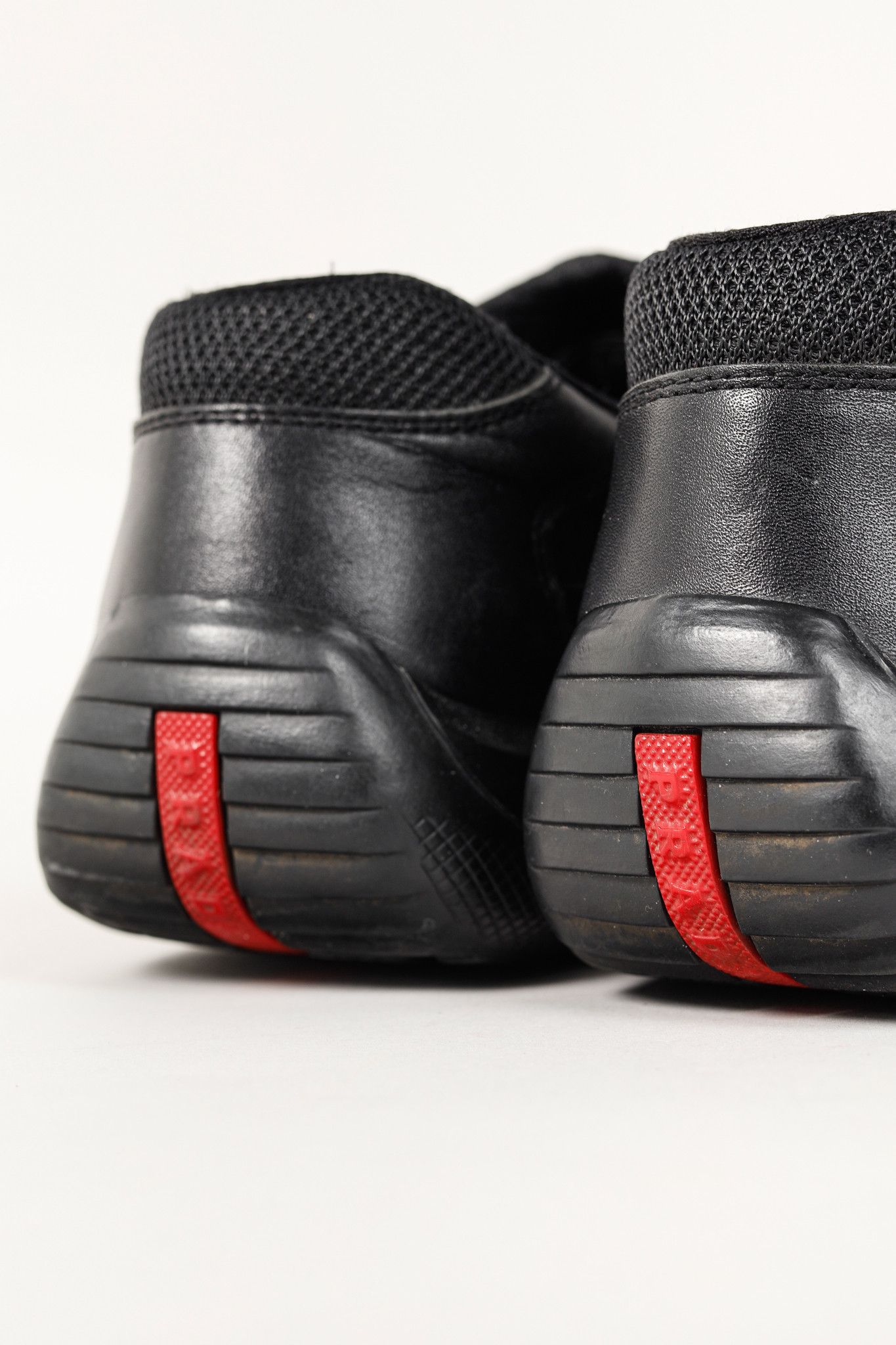 Prada Prada Red Label Black Leather & Mesh Y2K Trainers Size US 9 / EU 42 - 10 Thumbnail