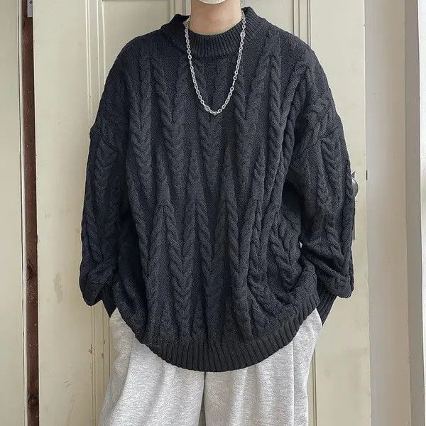 Vintage Yoshimi x azawa Black Cable Knit Sweater Size US M / EU 48-50 / 2 - 8 Thumbnail