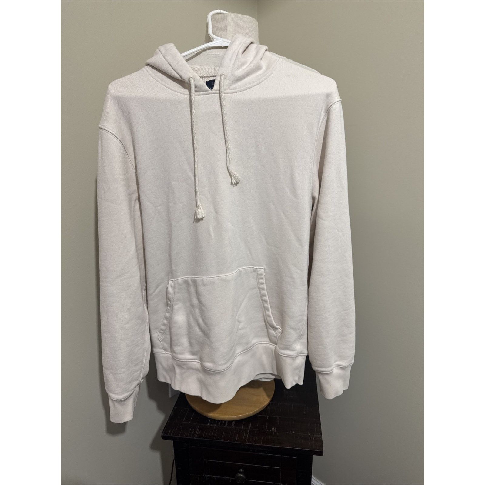 J.Crew J.Crew Men's Fleece Pullover Hoodie LARGE Ivory Beige Bone Size US L / EU 52-54 / 3 - 1 Thumbnail