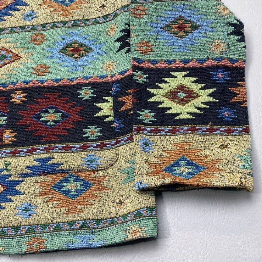 Vintage VINTAGE Jane Ashley Womans Medium Casual Lifestyle Southwestern Aztec Tapestry Jacket Size M / US 6-8 / IT 42-44 - 4 Thumbnail