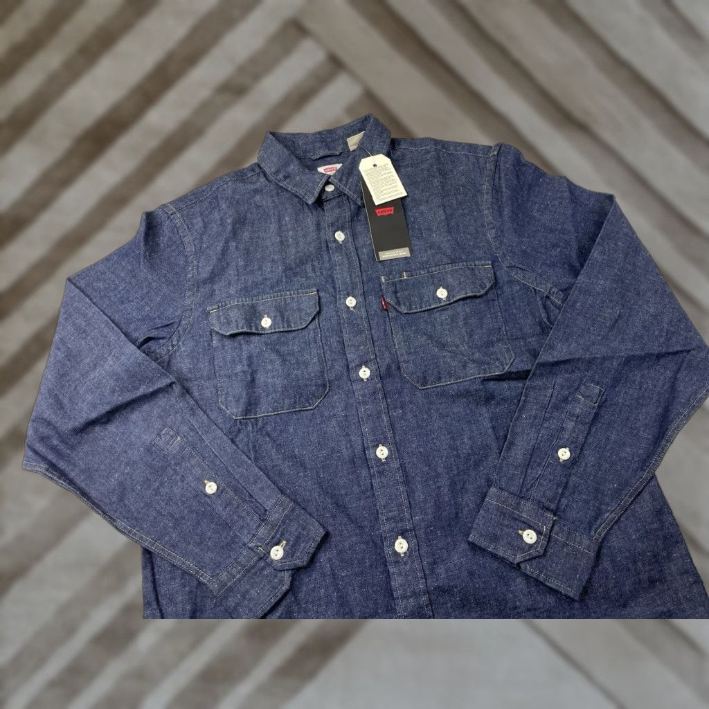 Levi's Levi's Levis Jackson The Worker Shirt Men S Relaxed Denim Cotton Hemp Button-Up Cowboy Western Casual Workwear Size US S / EU 44-46 / 1 - 1 Thumbnail