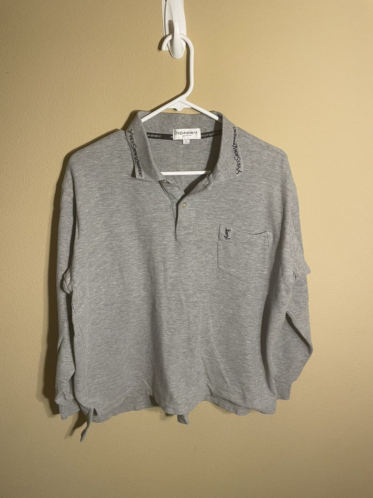 Yves Saint Laurent YSL Longsleeve Polo Size US L / EU 52-54 / 3 - 2 Thumbnail