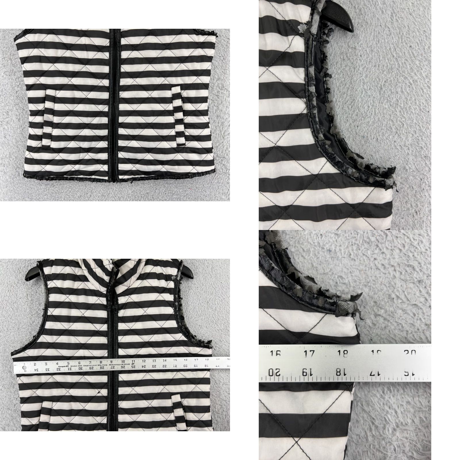 Vintage Indigo Saints Vest Womens M Black White Full Zip Polyester Quilted Pockets Shirt Women Vintage No Size M / US 6-8 / IT 42-44 - 8 Thumbnail