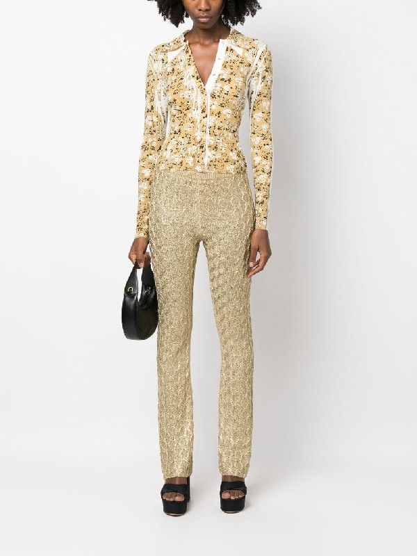 Gucci o1s1wg111025 Chunky Cable Knit Viscose Pant In Gold Size 28" / US 6 / IT 42 - 5 Thumbnail