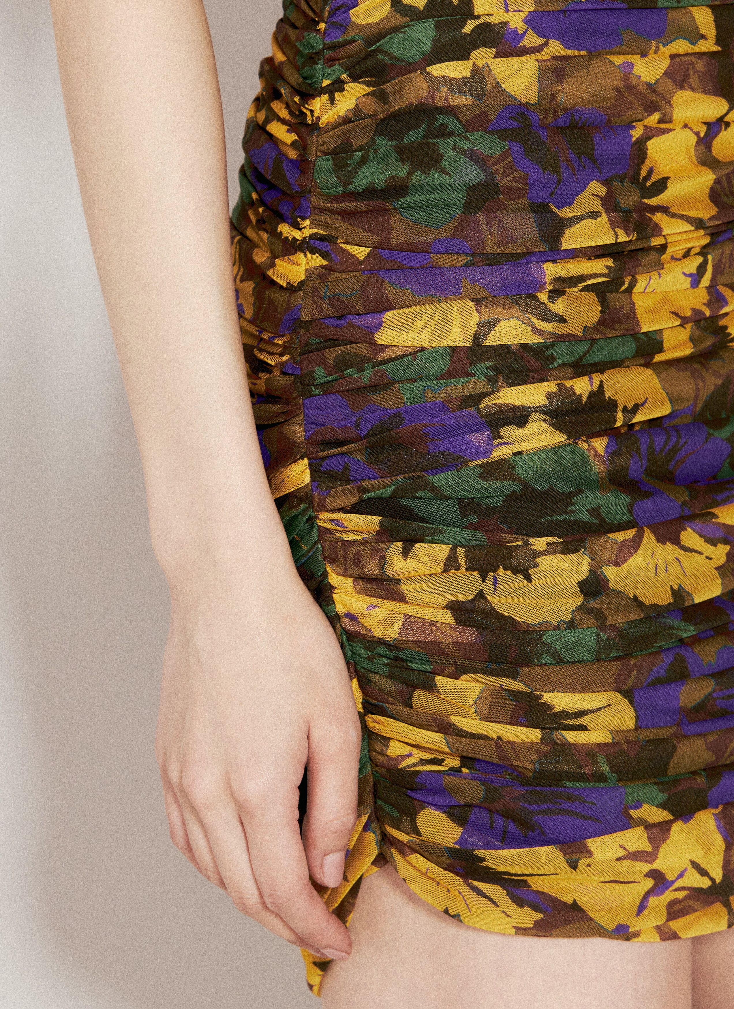 Saint Laurent Paris o1bcso1str1125 Ruched One Shoulder Dress in Multicolor Size XS / US 0-2 / IT 36-38 - 6 Thumbnail