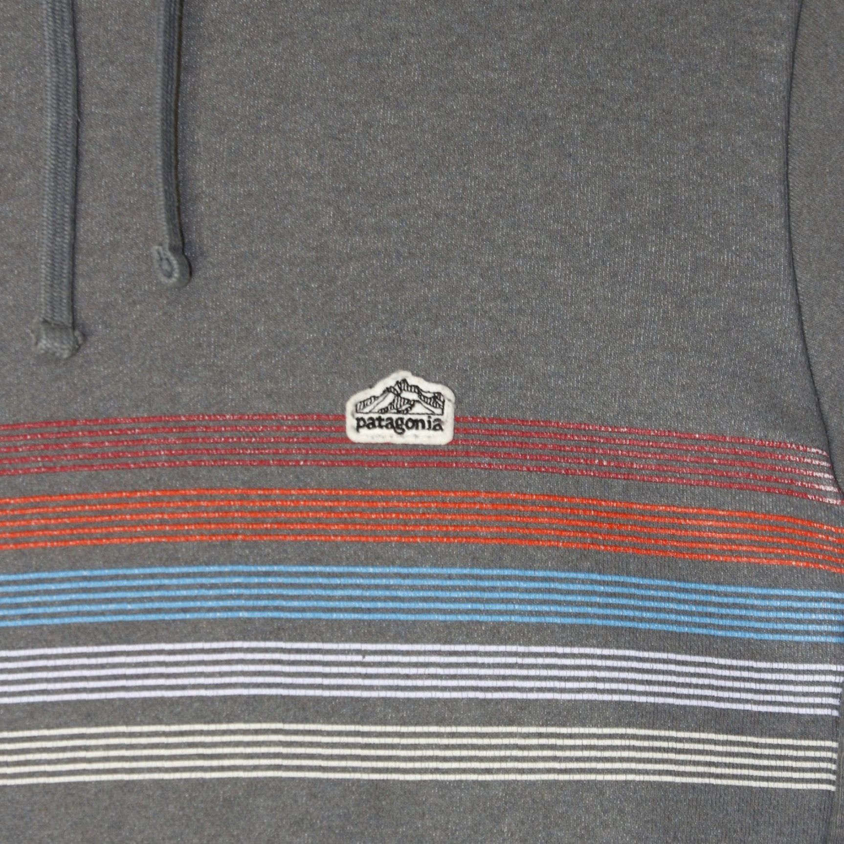 Patagonia Patagonia Hoodie Mens S Gray Striped Logo Pullover Sweatshirt Size US S / EU 44-46 / 1 - 3 Thumbnail