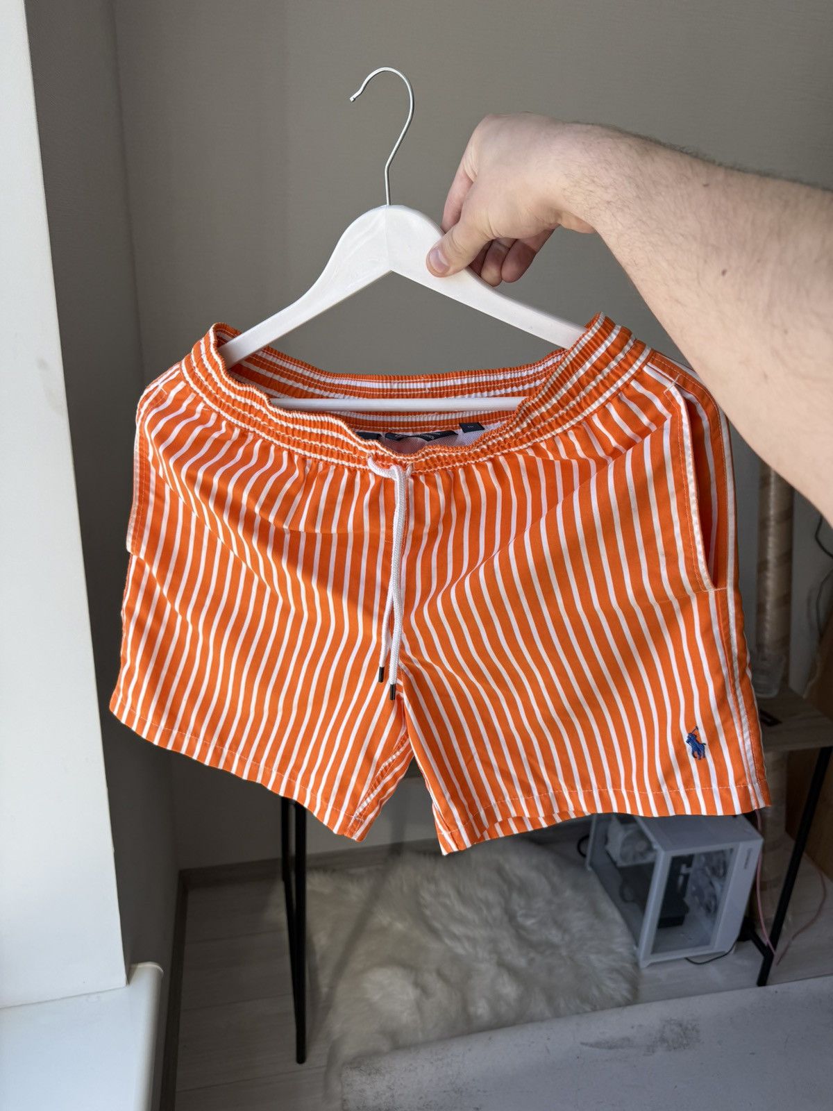 Polo Ralph Lauren Vintage Polo Ralph Lauren Swim Shorts Orange Striped Swim Size US 30 / EU 46 - 2 Thumbnail