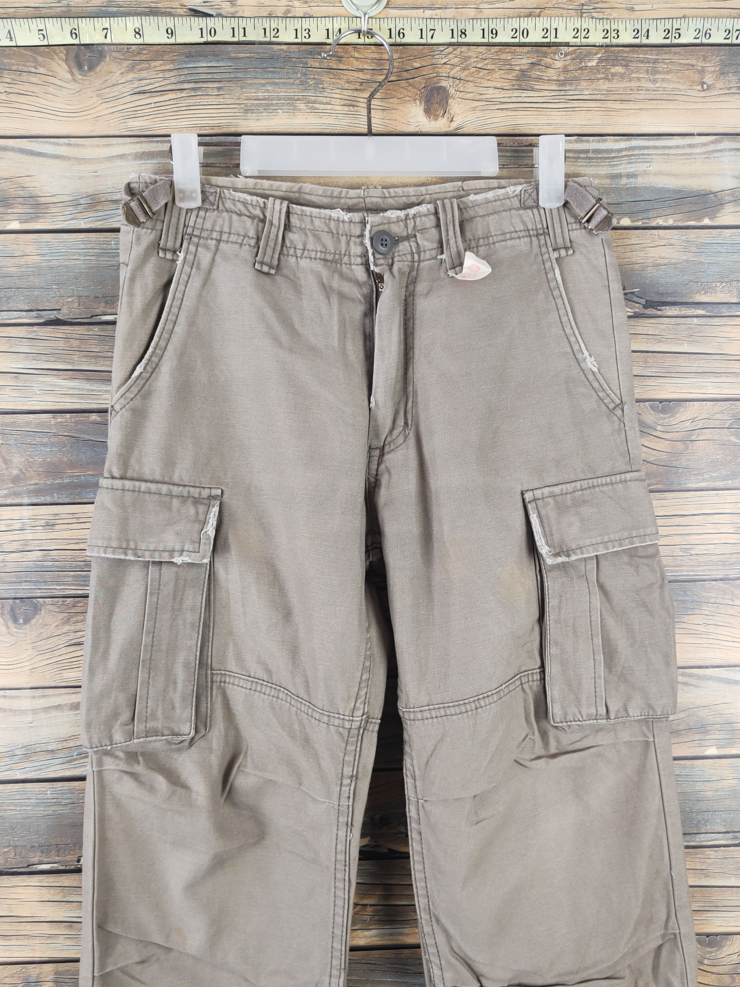 Japanese Brand DL Jungle Storm Olive Faded Multipocket Cargo Pants #450 Size US 30 / EU 46 - 2 Thumbnail