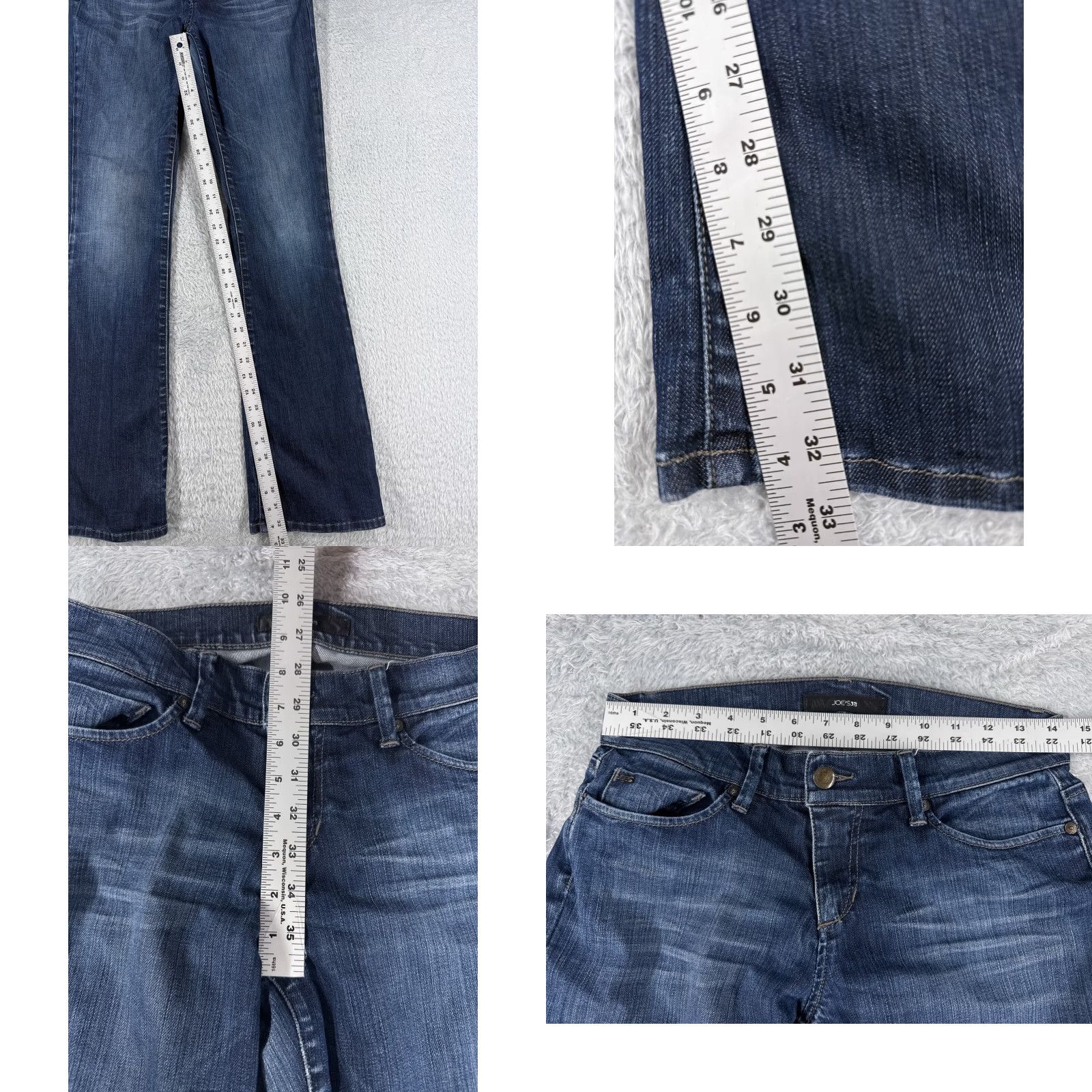 Vintage Joe's Jeans Jeans Women Bootcut Blue Denim 28 33in Low Rise Regular 5-Pocket Distressed Cotton Size 28" / US 6 / IT 42 - 8 Thumbnail