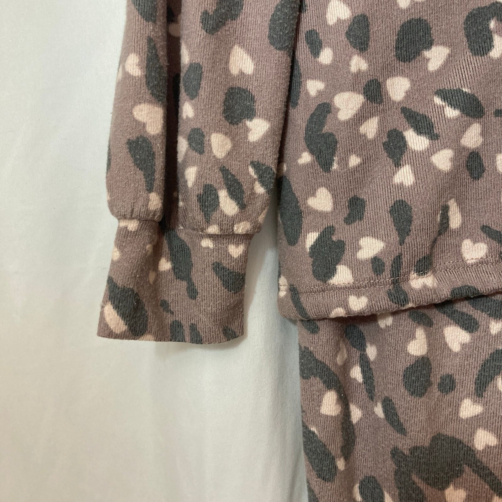 Other Como Sleep Brown Leopard Print Sweater Pajama Set Loungewear Size ONE SIZE - 3 Thumbnail