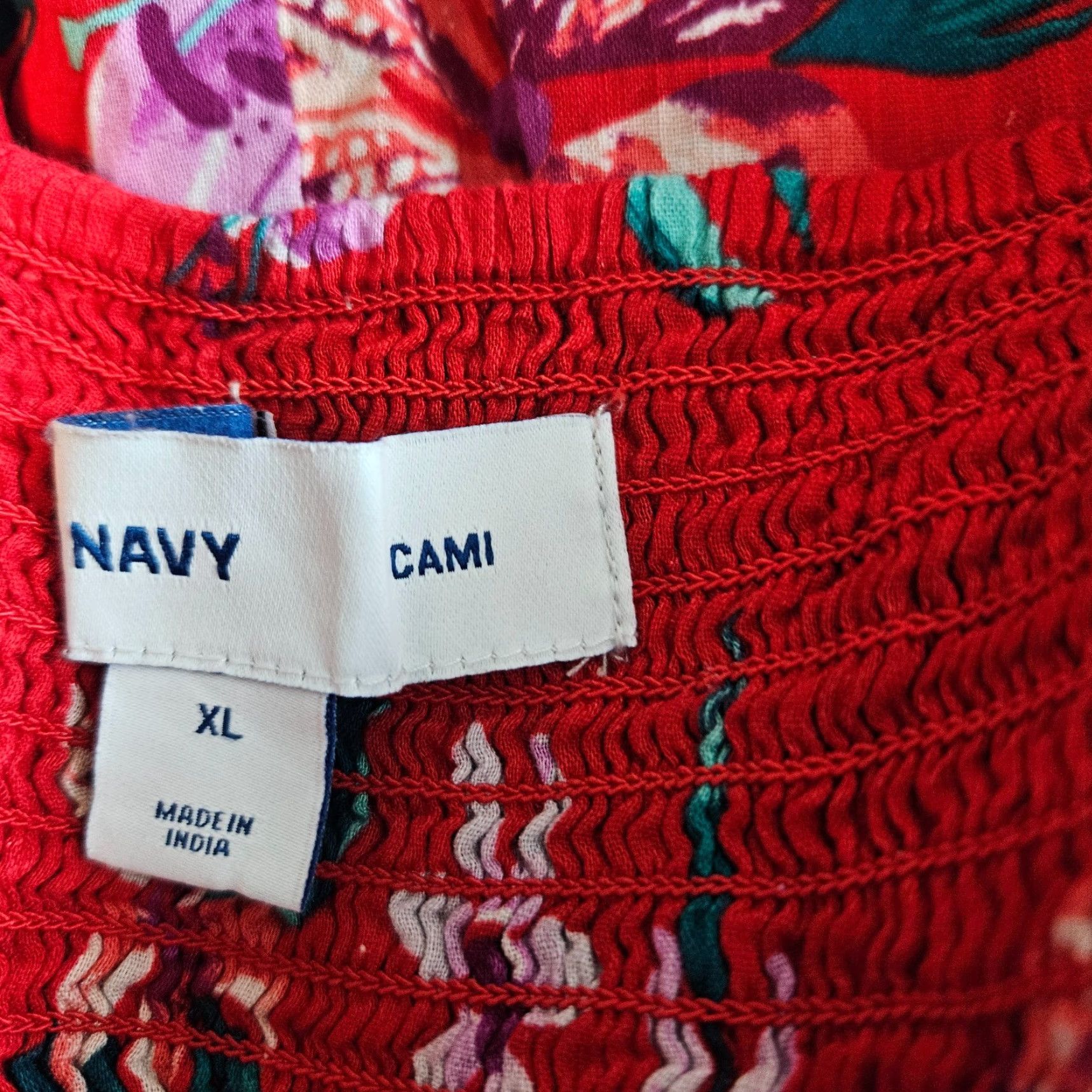 Old Navy Old Navy Womens Cami Dress XL Red Purple Floral Cotton Blend Dress Size XL / US 12-14 / IT 48-50 - 6 Thumbnail