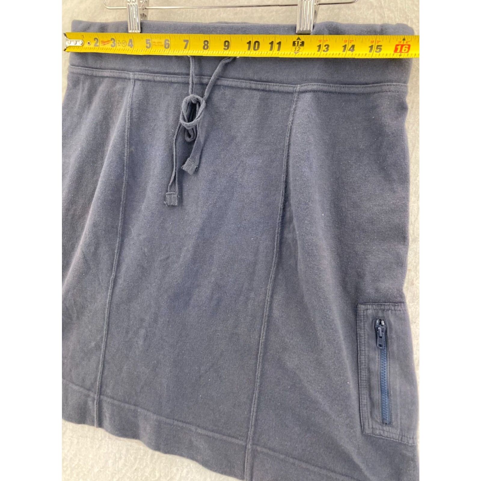 Eddie Bauer Eddie Bauer Mini Skirt Womens Medium Blue Solid Pull On Drawstring with Pockets Hiking Size 32" / US 10 / IT 46 - 2 Thumbnail