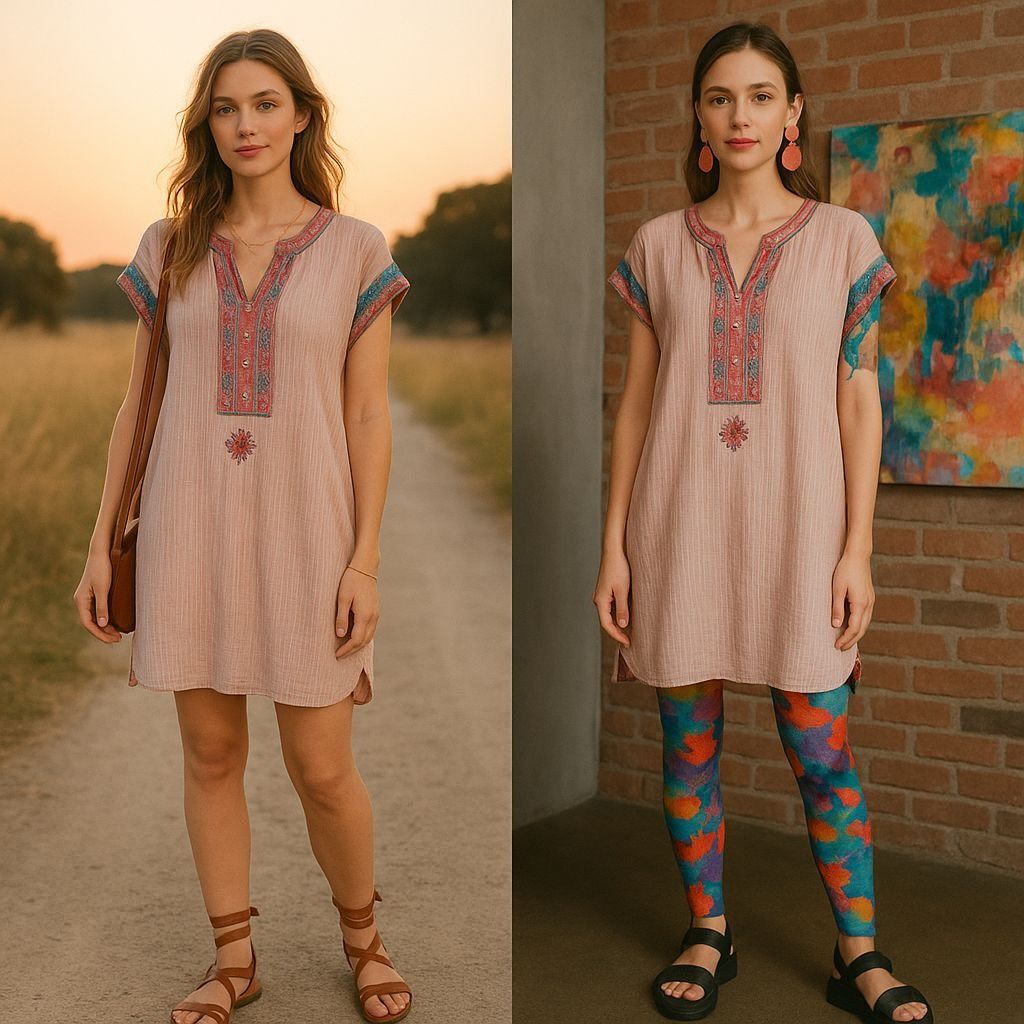 Johnny Was Johnny Was Peasant Embroidered Stripe Linen Tunic Dress 2X B Size XXL / US 16-18 / IT 52-54 - 3 Thumbnail