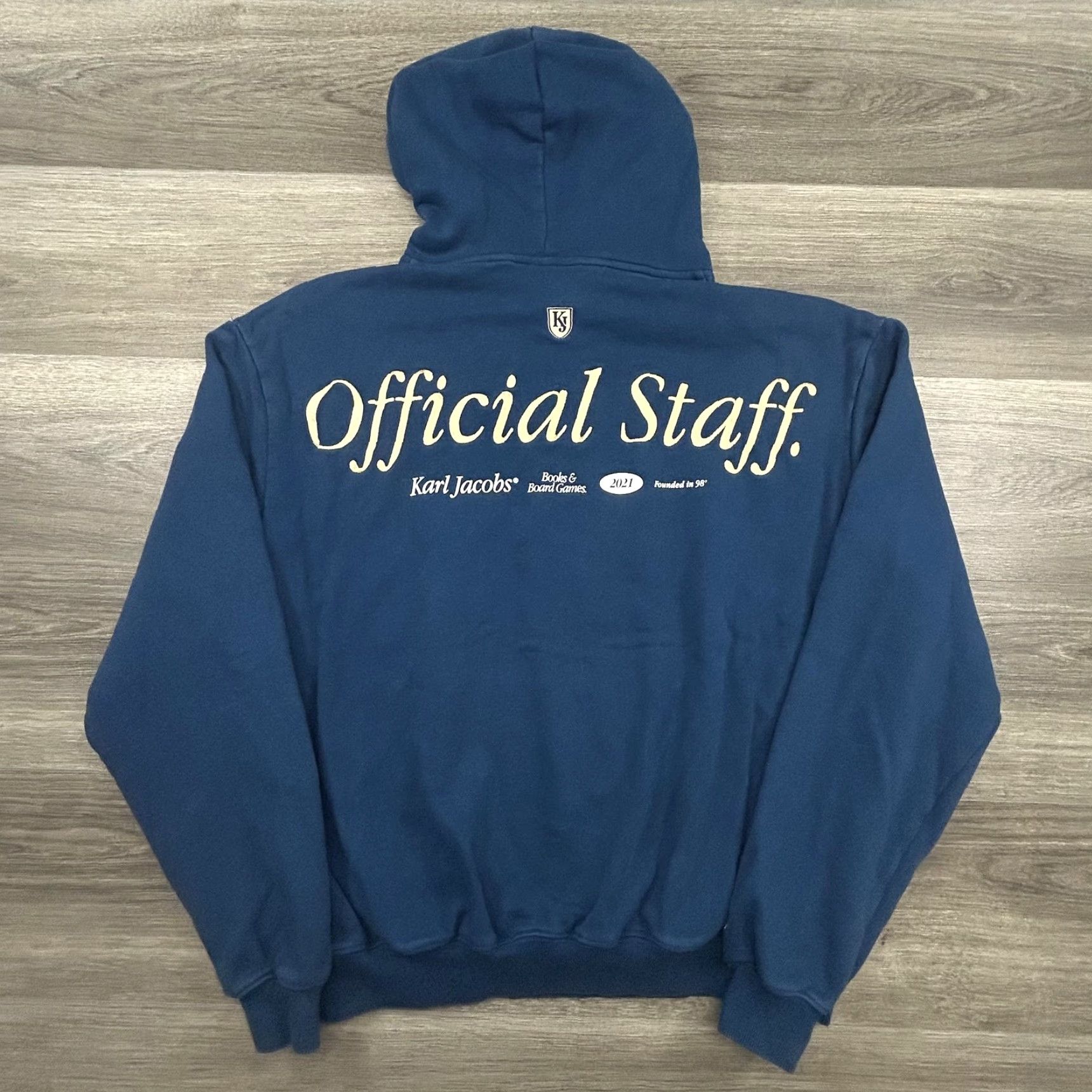 Vintage Karl Jacobs Hoodie Mens Medium Official Staff Pullover Books & Board Games 2021 Blue Graphic Print Logo Size US M / EU 48-50 / 2 - 2 Thumbnail