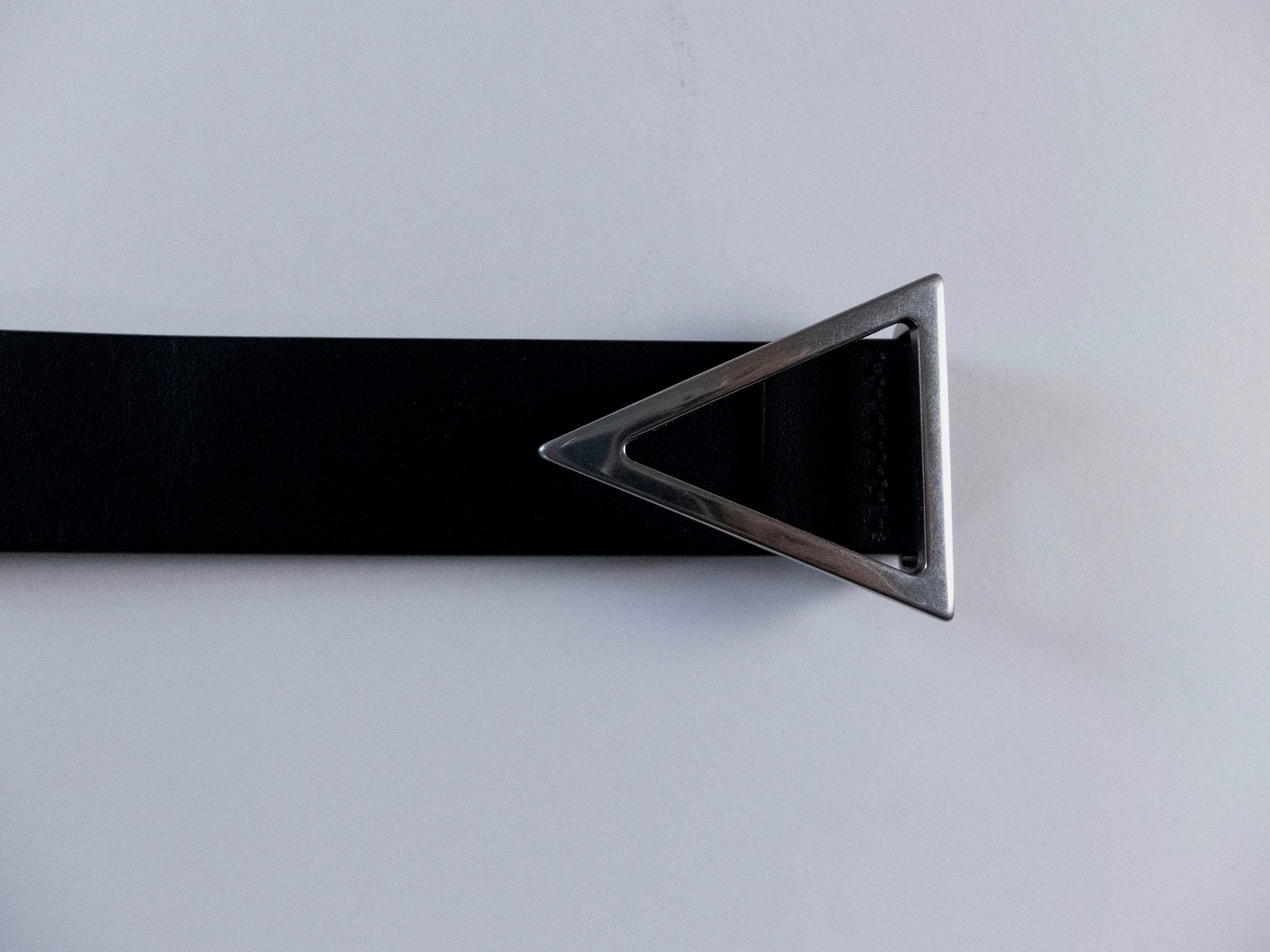 Bottega Veneta BOTTEGA VENETA black triangle buckle leather belt 36 95 Size 36 - 3 Thumbnail