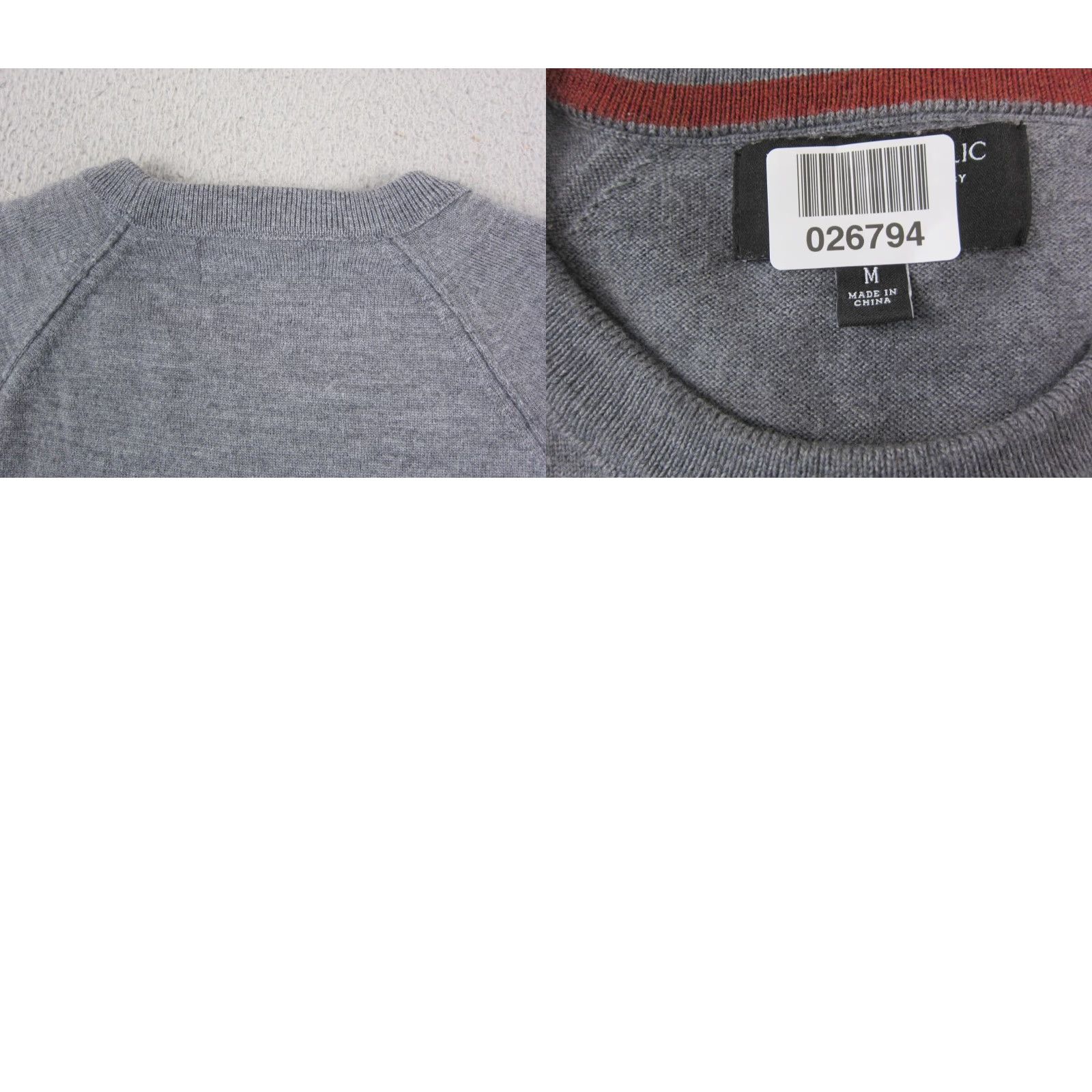 Banana Republic Banana Republic Sweater Womens Medium Gray Baruffa Wool Yarn Pullover Knit Crew Neck 90s Style Block Size M / US 6-8 / IT 42-44 - 8 Thumbnail