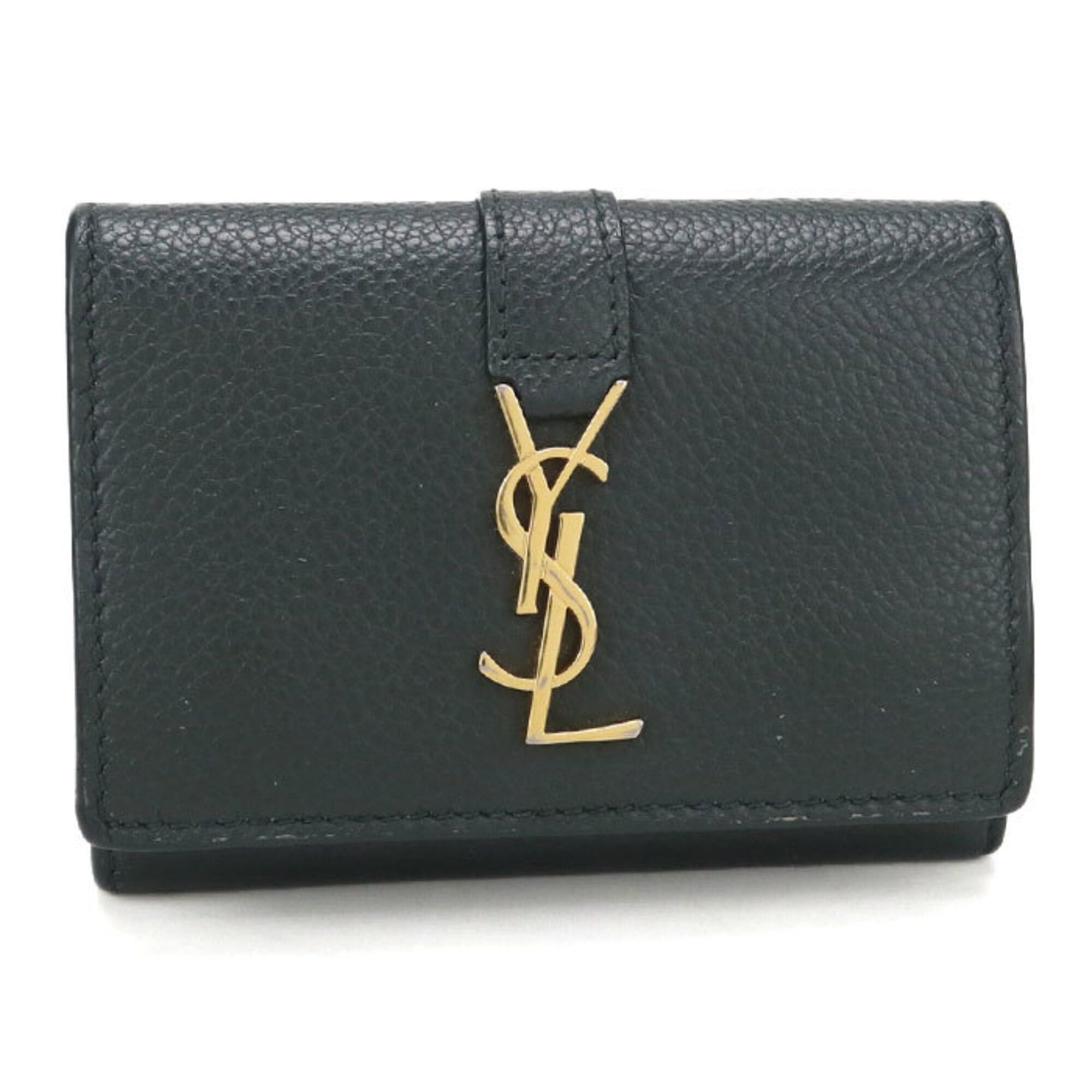 Saint Laurent Paris SAINT LAURENT Tri-fold Wallet 669959 Tiny Origami Women's Green Size ONE SIZE - 1 Thumbnail