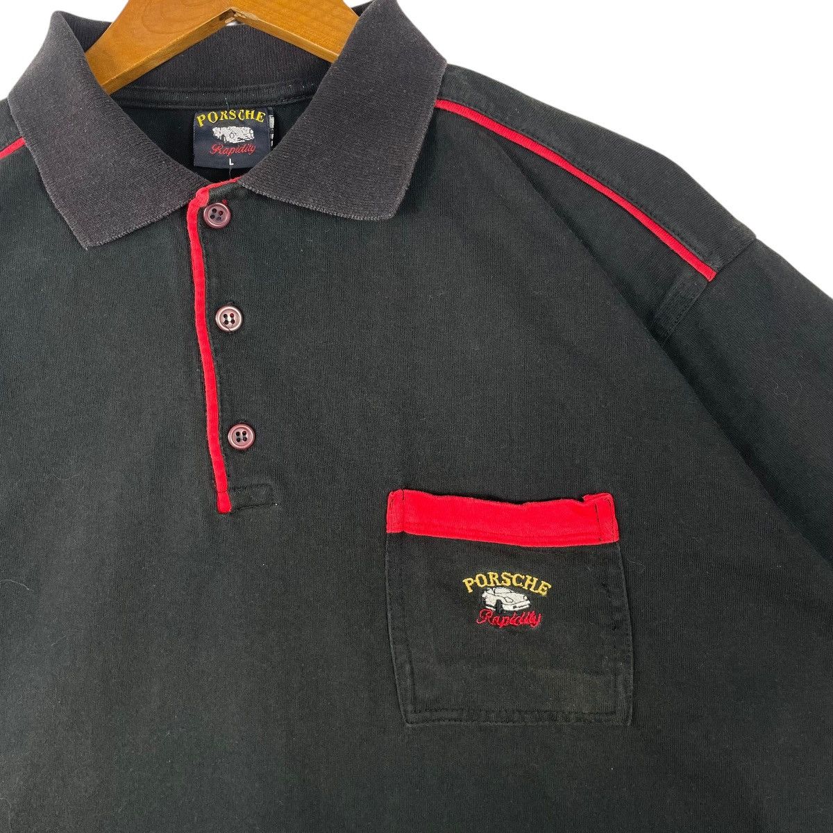Vintage Vintage Porche Polo Tee Shirt Size US L / EU 52-54 / 3 - 3 Thumbnail