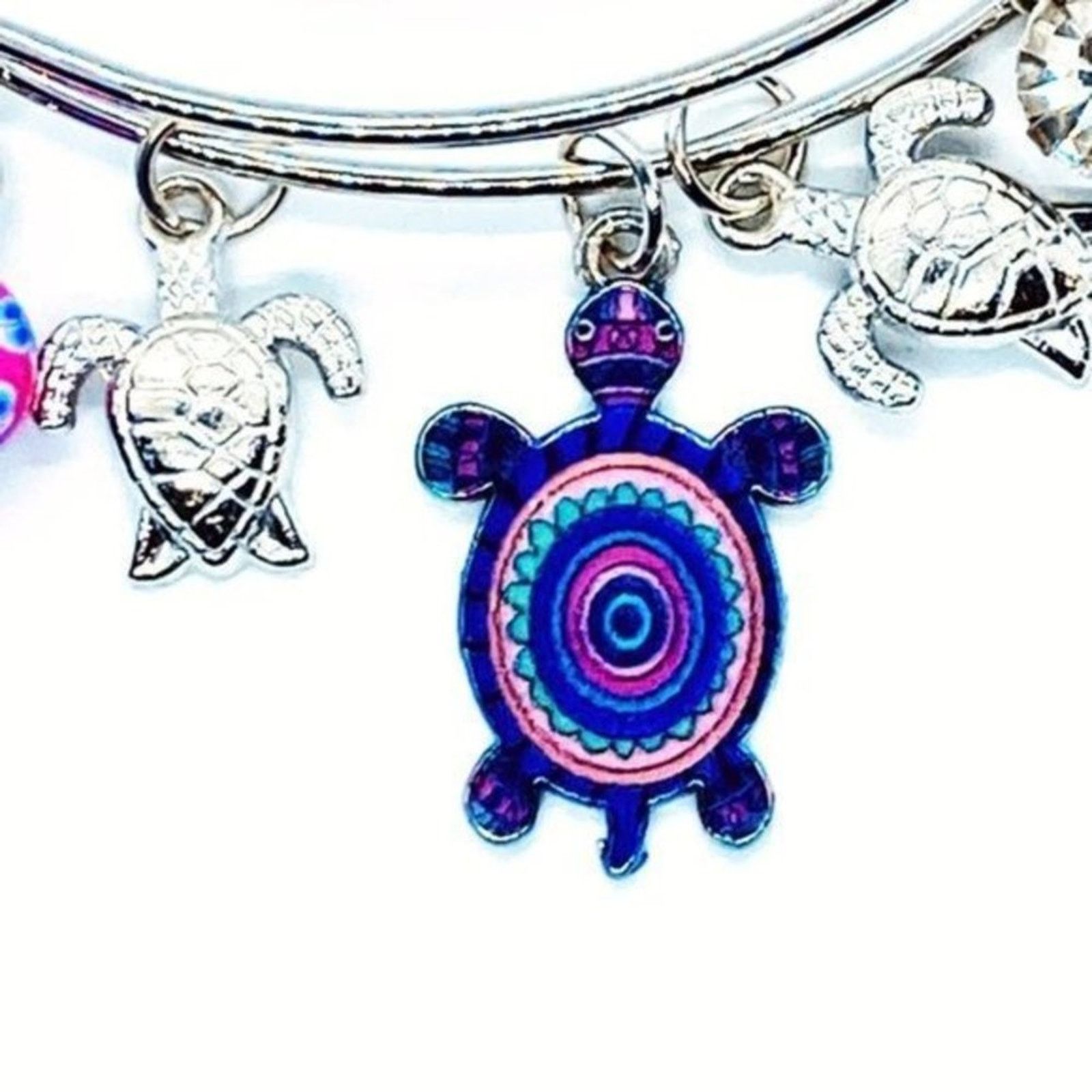 Other Beaded Sea Turtle Charm Colorful Bangle Bracelet Size ONE SIZE - 6 Thumbnail