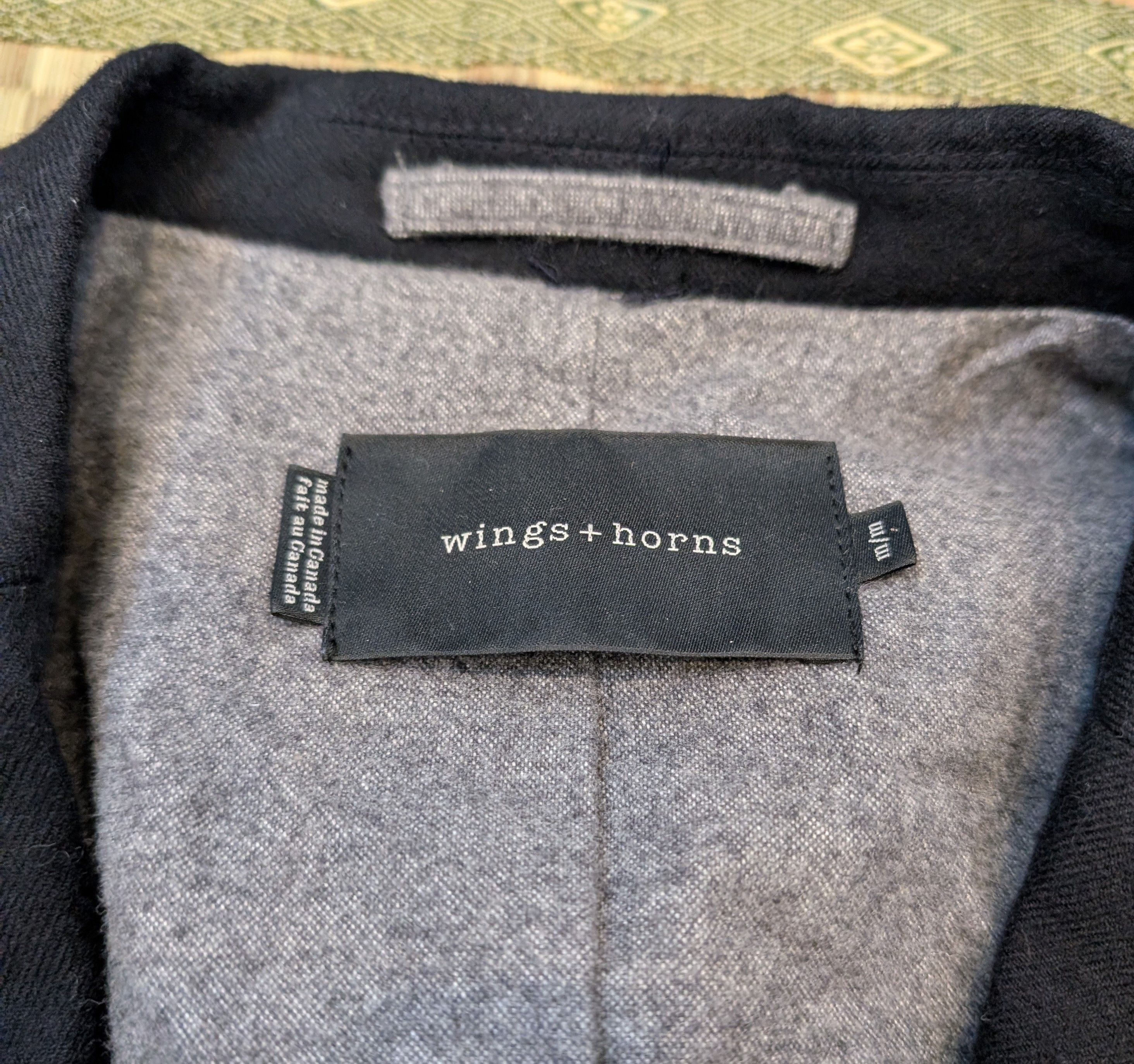 Wings + Horns Wings + Horns Wool Cotton Blazer Made in Canada Size 40R - 3 Thumbnail