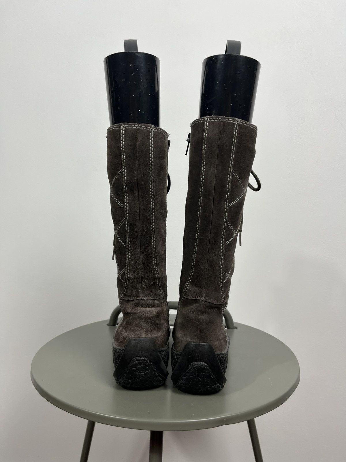 Other Warm Suede Winter Boots Brown Lace Up Tall Outdoor 37 Size US 6.5 / IT 36.5 - 10 Thumbnail