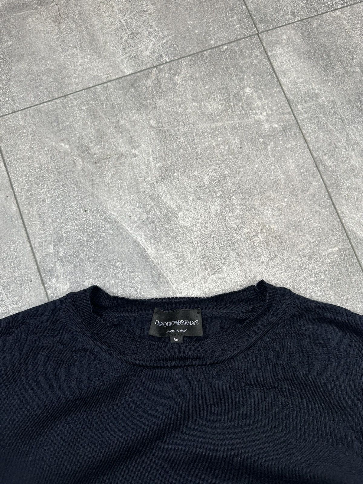 Emporio Armani Emporio Armani Dented Wool Sweater Small Logo Size US XL / EU 56 / 4 - 7 Thumbnail