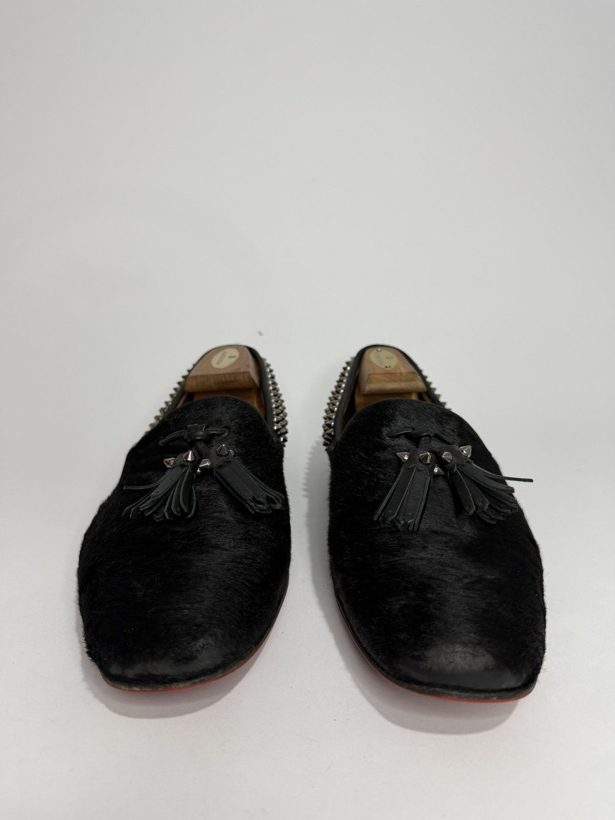 Christian Louboutin Christian Louboutin Black Pony Hair Tassel Spike Loafers Size US 9.5 / EU 42-43 - 2 Thumbnail