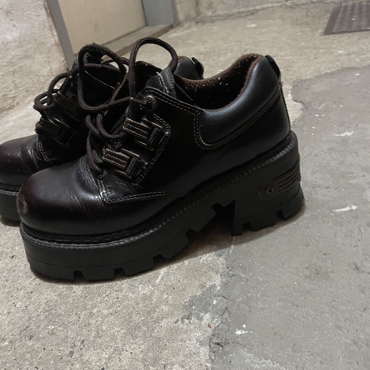New Rock Vintage gordon jack platform leather shoes Size US 7 / EU 40 - 4 Thumbnail