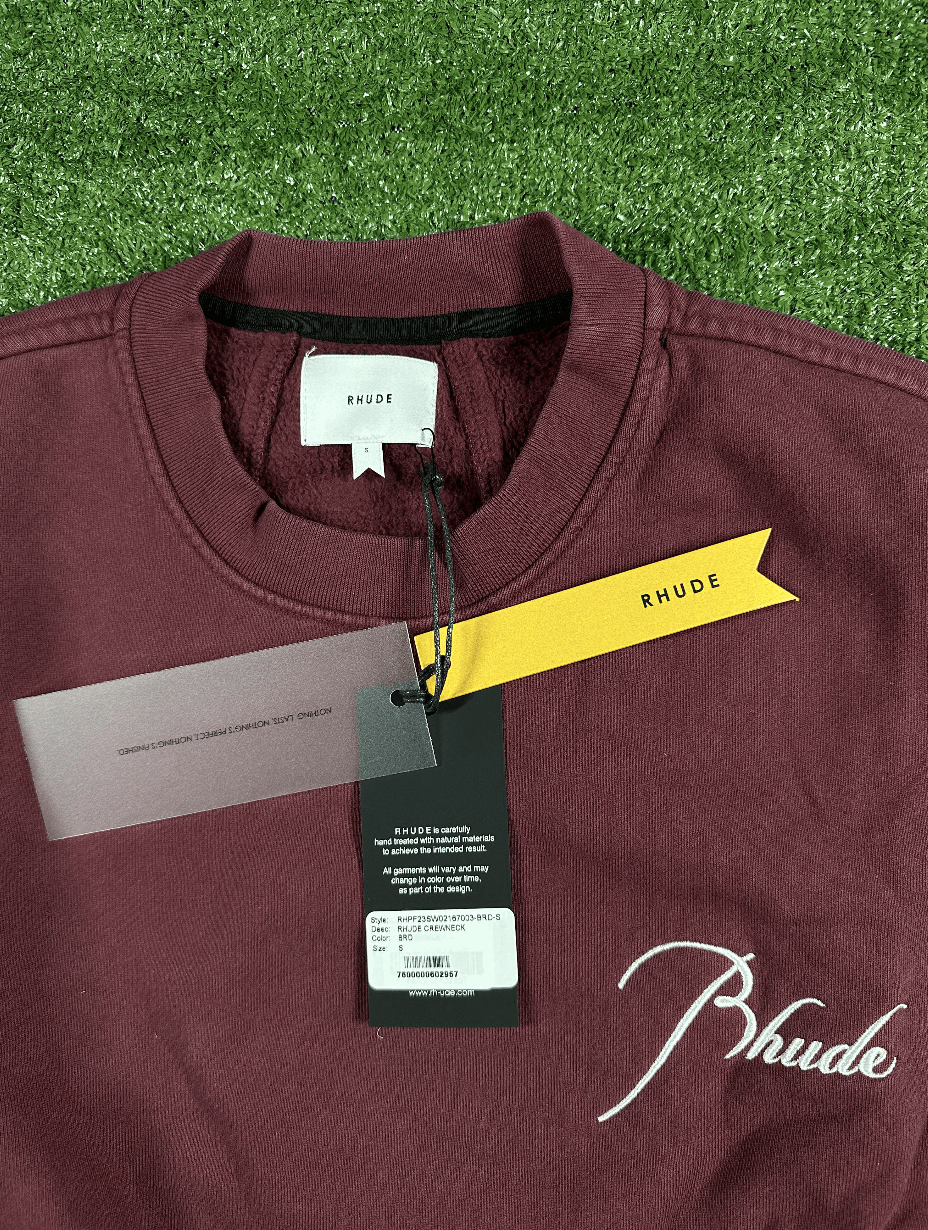 Rhude RHUDE Authentic Embroidered Crewneck Sweater-Burgundy Size US L / EU 52-54 / 3 - 5 Thumbnail