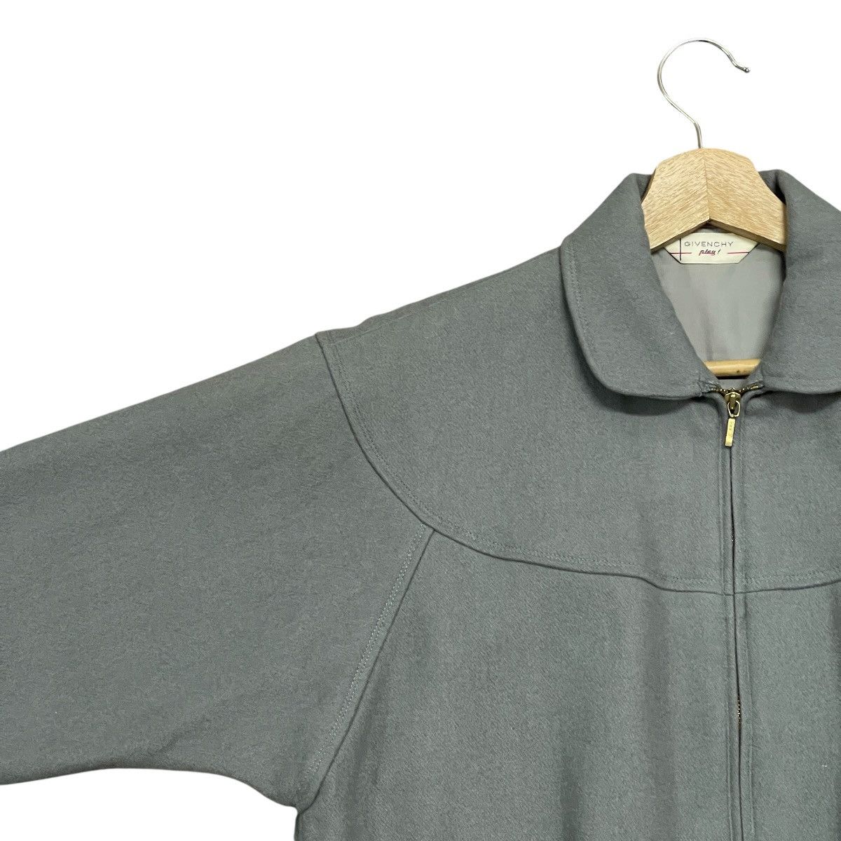 Givenchy Vintage 90s Givenchy Play Grey Wool Blouson Bomber Jacket Size US M / EU 48-50 / 2 - 6 Thumbnail