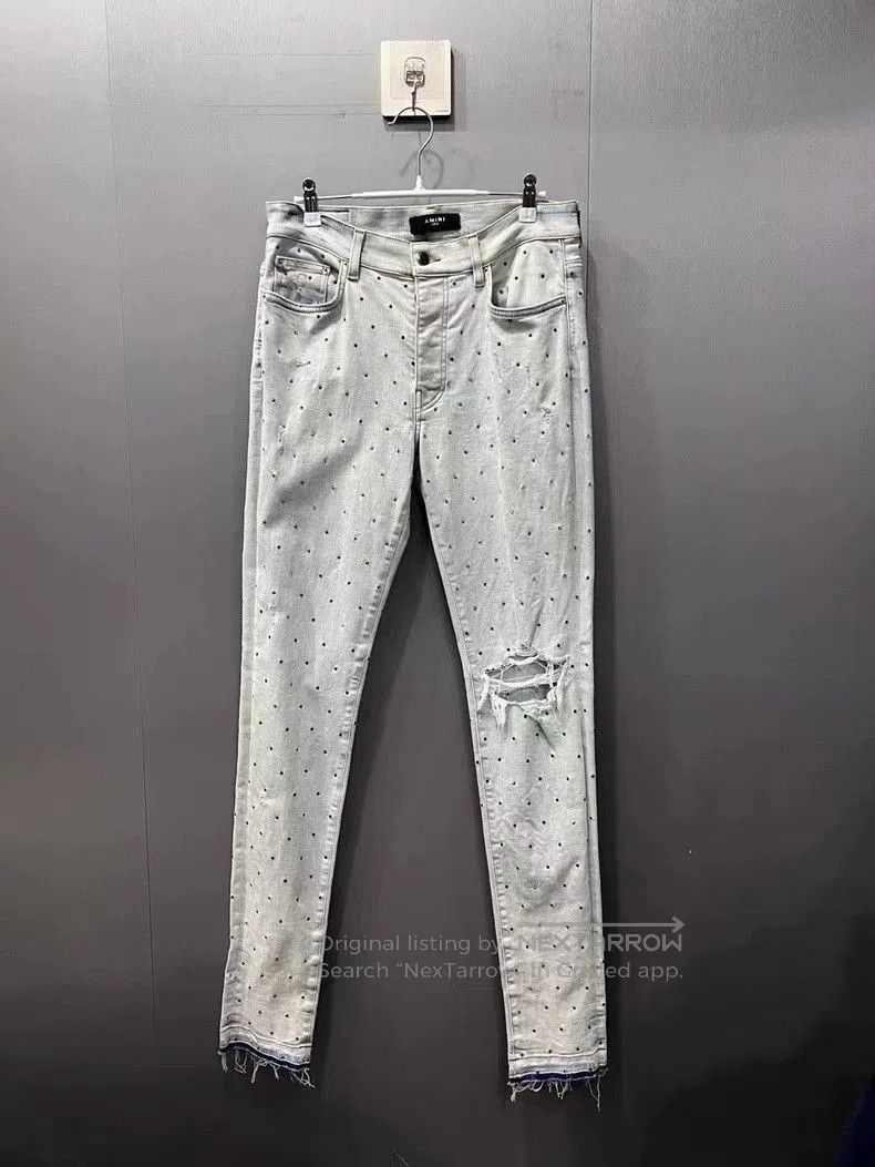 Amiri Amiri Gradient Rhinestone Washed Jeans. Size US 32 / EU 48 - 1 Thumbnail