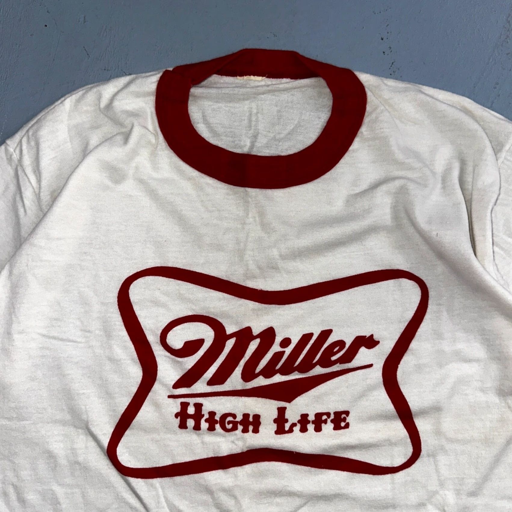 Vintage Vintage Miller High Life Ringer T-Shirt Men M White 80s Beer graphic Rare Size US M / EU 48-50 / 2 - 2 Thumbnail