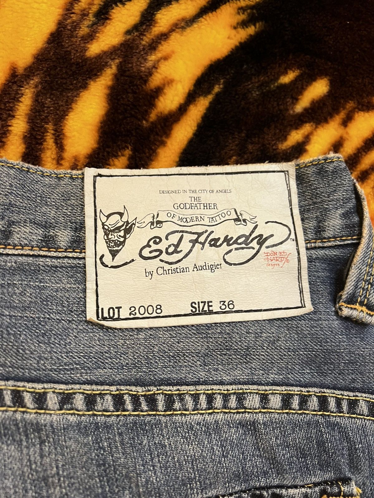 Ed Hardy × Vintage Vintage 2010 Ed Hardy by Christian Audigier Jeans Size US 36 / EU 52 - 3 Thumbnail