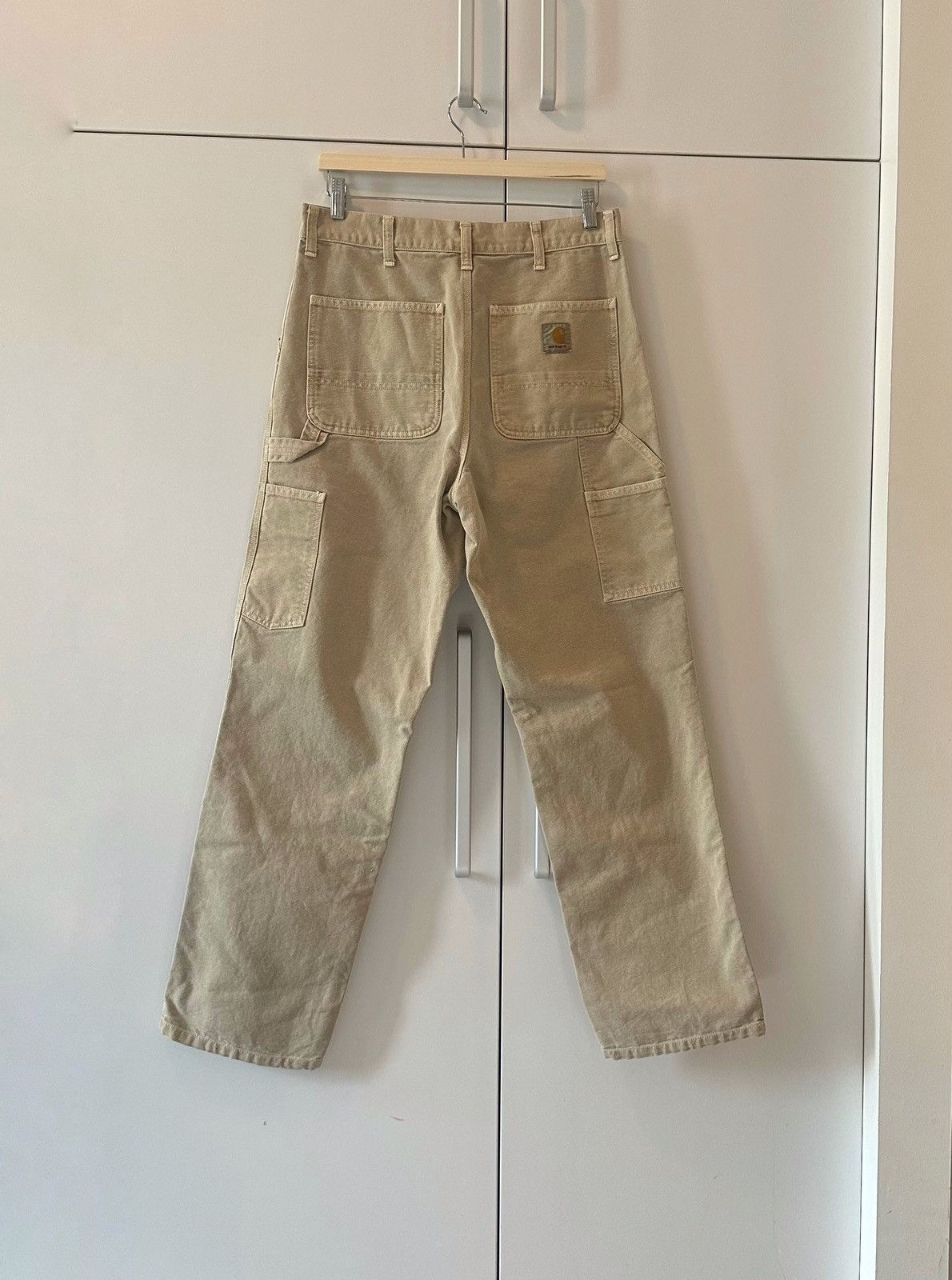 image of Carhartt Wip Single Knee Dusty H Brown Canvas in Beige, Men's (Size 31)