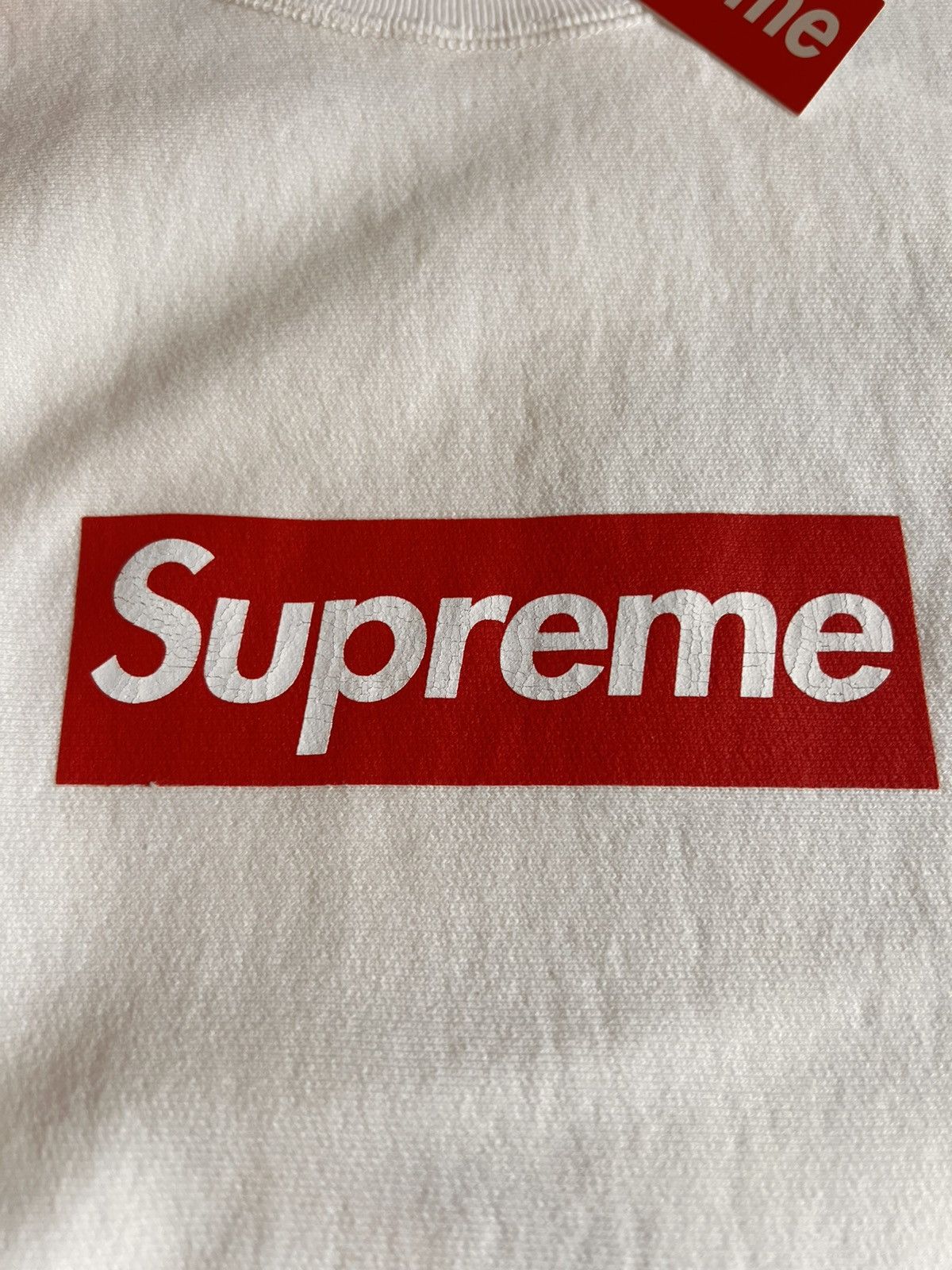 Supreme M Supreme washed box logo 25crewneck white hoodie sweatshirt Size US M / EU 48-50 / 2 - 7 Thumbnail