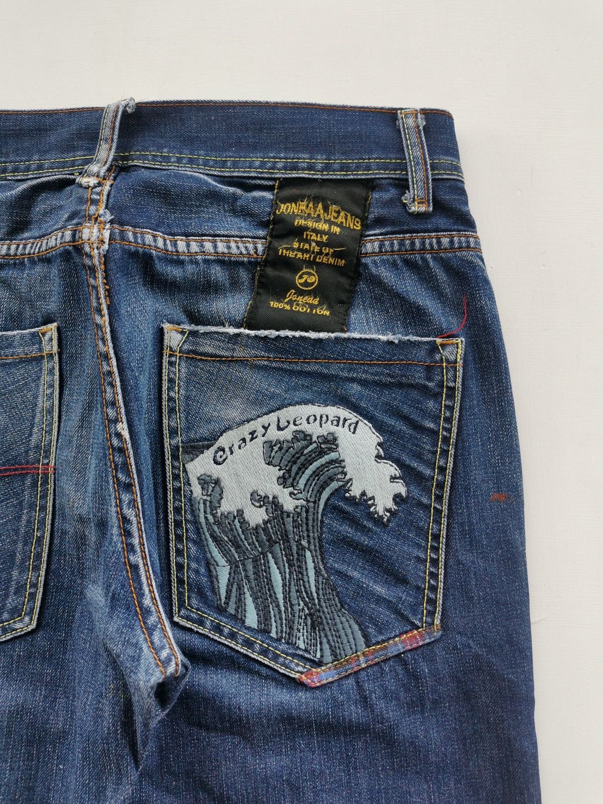 Japanese Brand Hand Painted Crazy Leopard Jeans Size US 29 - 1 Thumbnail